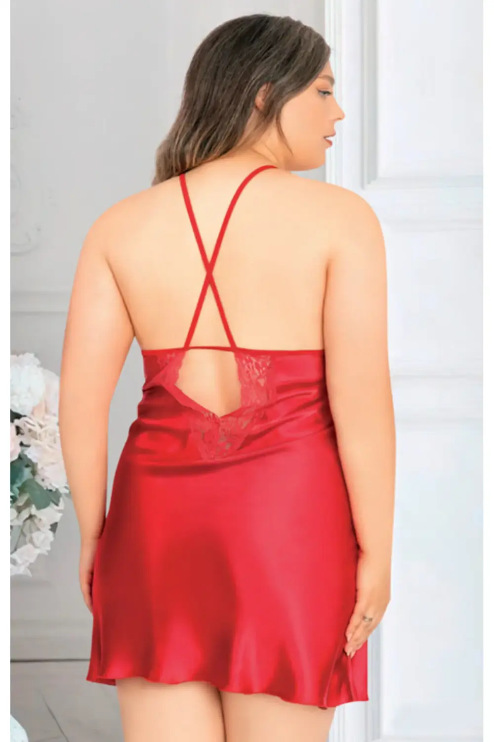 İç Giyim MİSS LARİS Saten Büyük Beden Gecelik