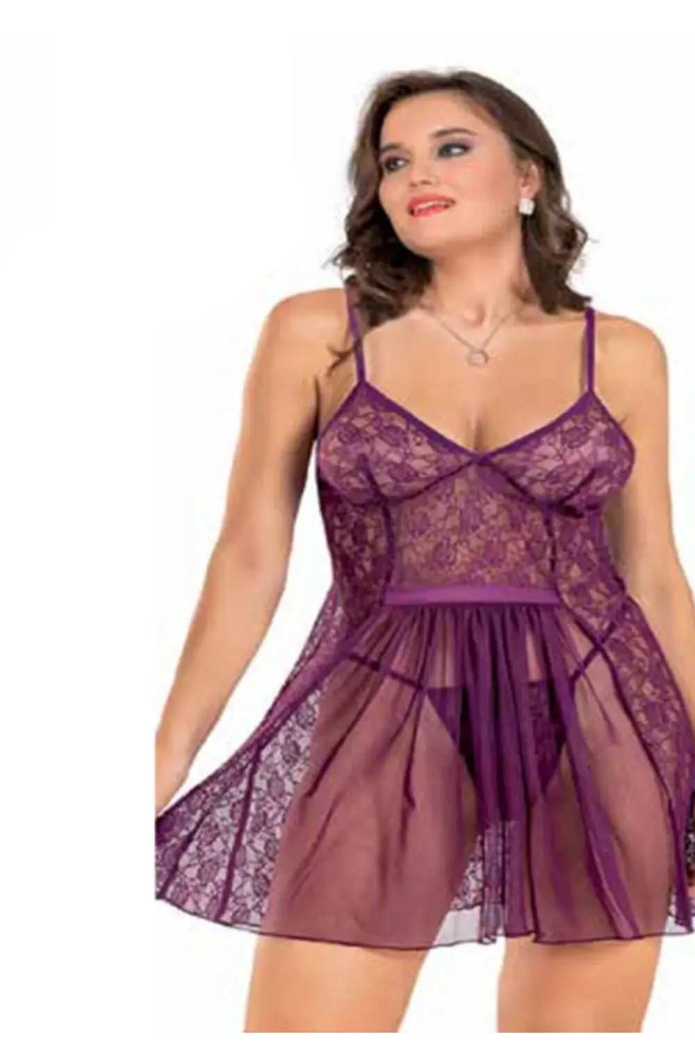 iç giyim MOONGİRL Fantezi Büyük Beden Tül Gecelikler