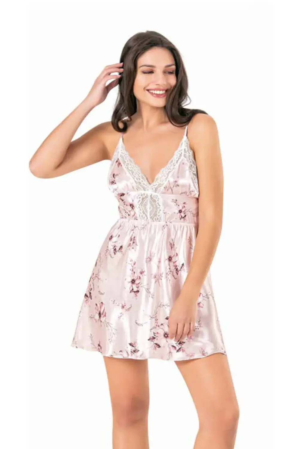 İç Giyim MOONGİRL Saten Kısa Gecelik