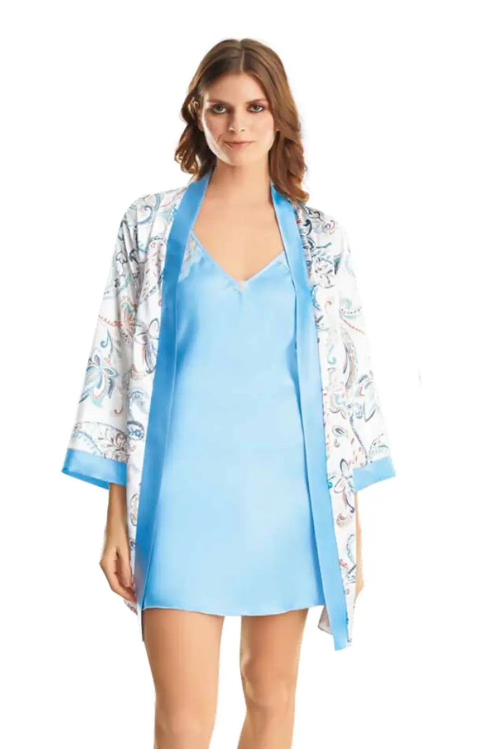 İç Giyim MOONGİRL Saten Kısa İkili Gecelik Takım