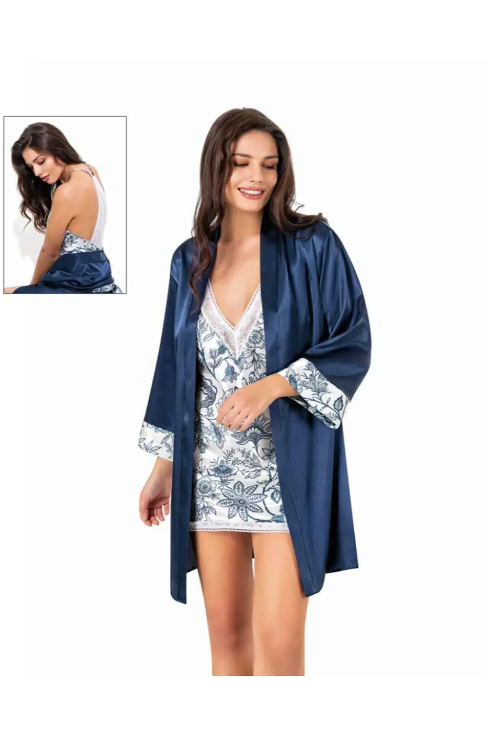 İç Giyim MOONGİRL Saten Kısa İkili Gecelik Takım