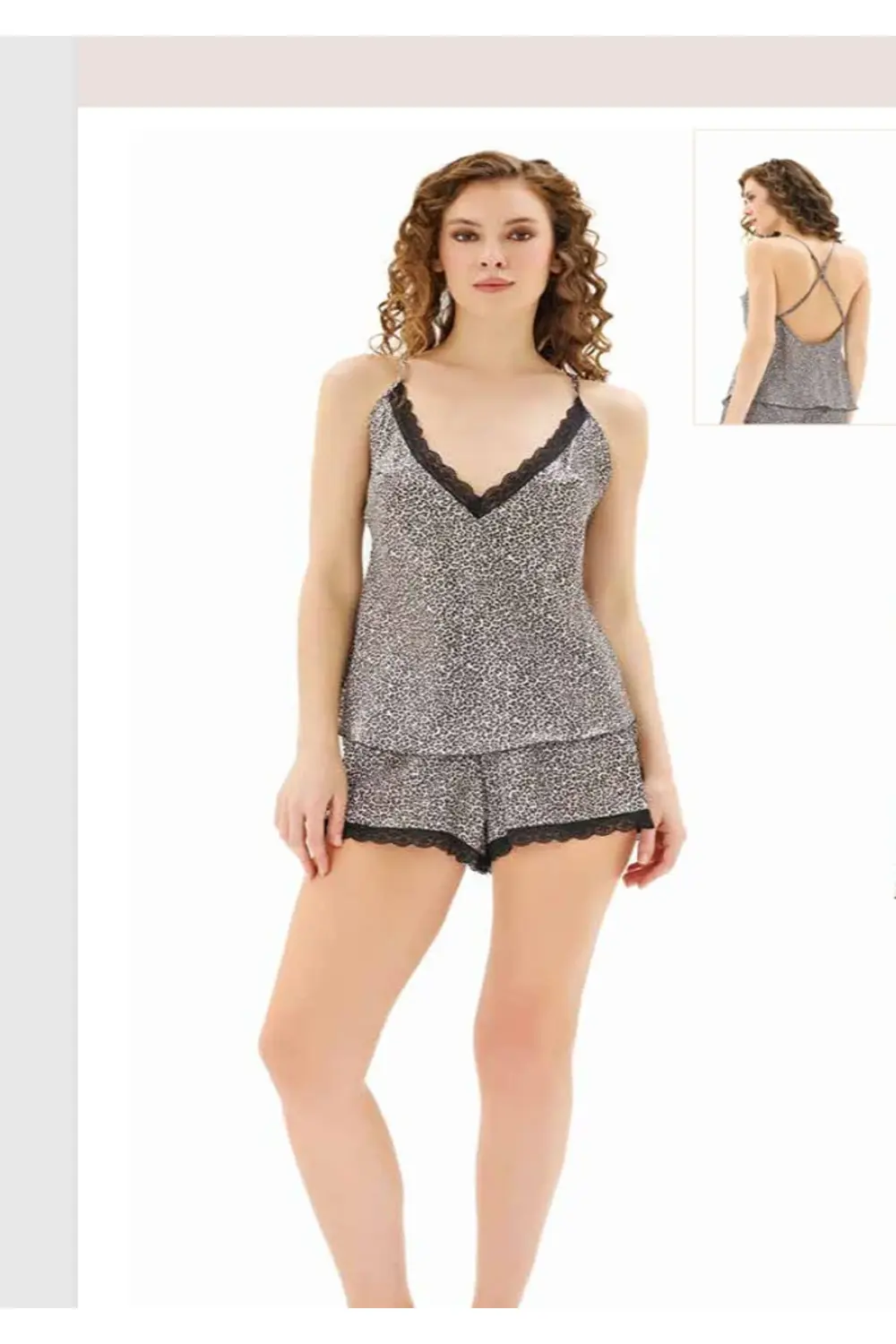 İç Giyim MOONGİRL Saten Şortlu Gecelik Takım