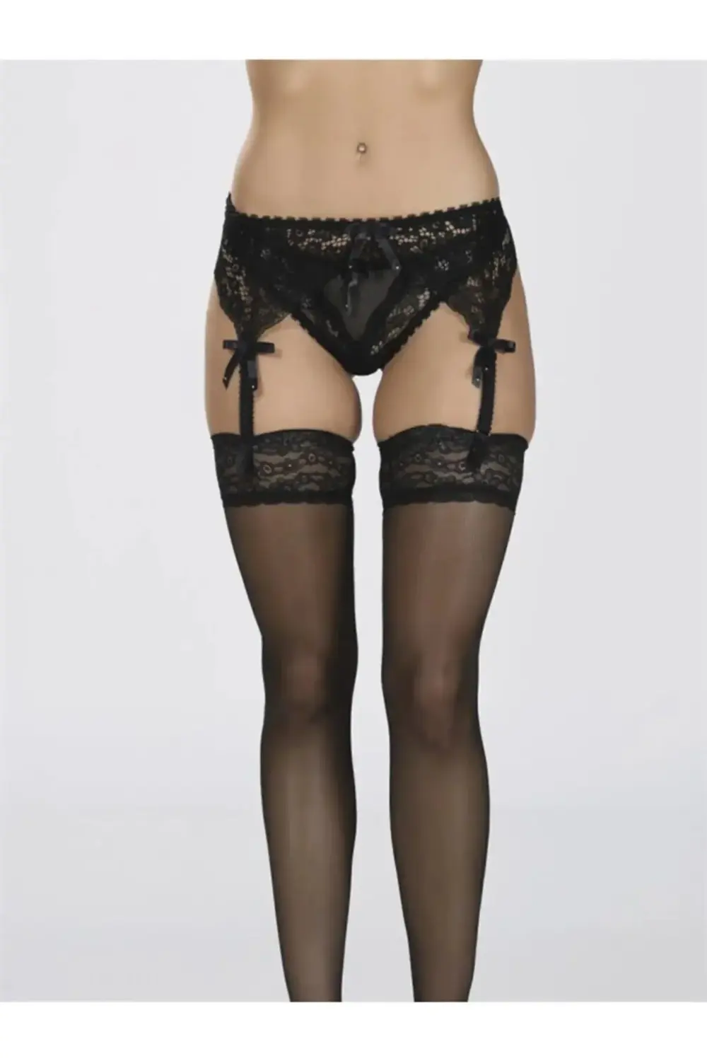 İç Giyim NBB Dantelli jartiyer string çorap takım