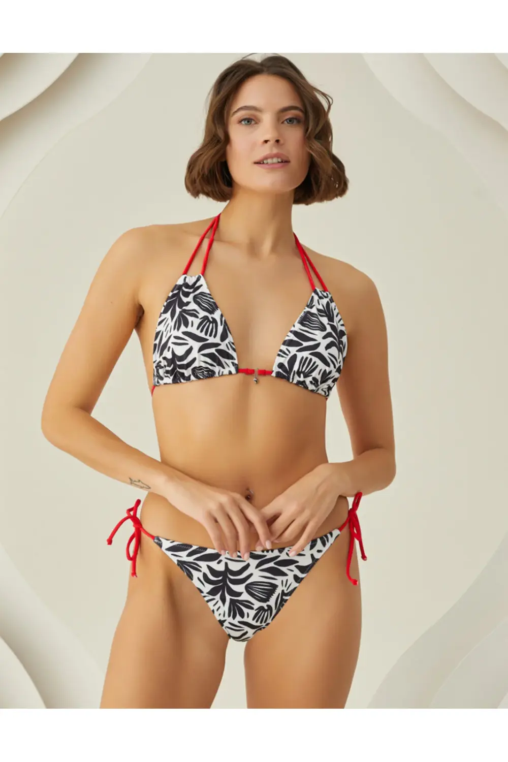 İç Giyim NBB Üçgen Çift İp Bağlamalı Bikini Takım