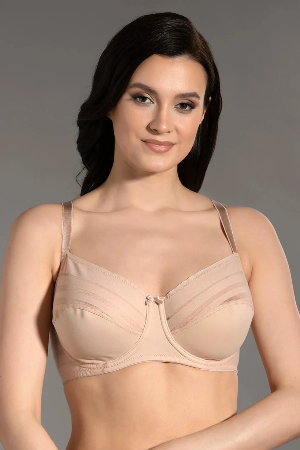 İç Giyim NEW BRA Balenli Desteksiz Tül Detaylı C-D Cup Size Topar