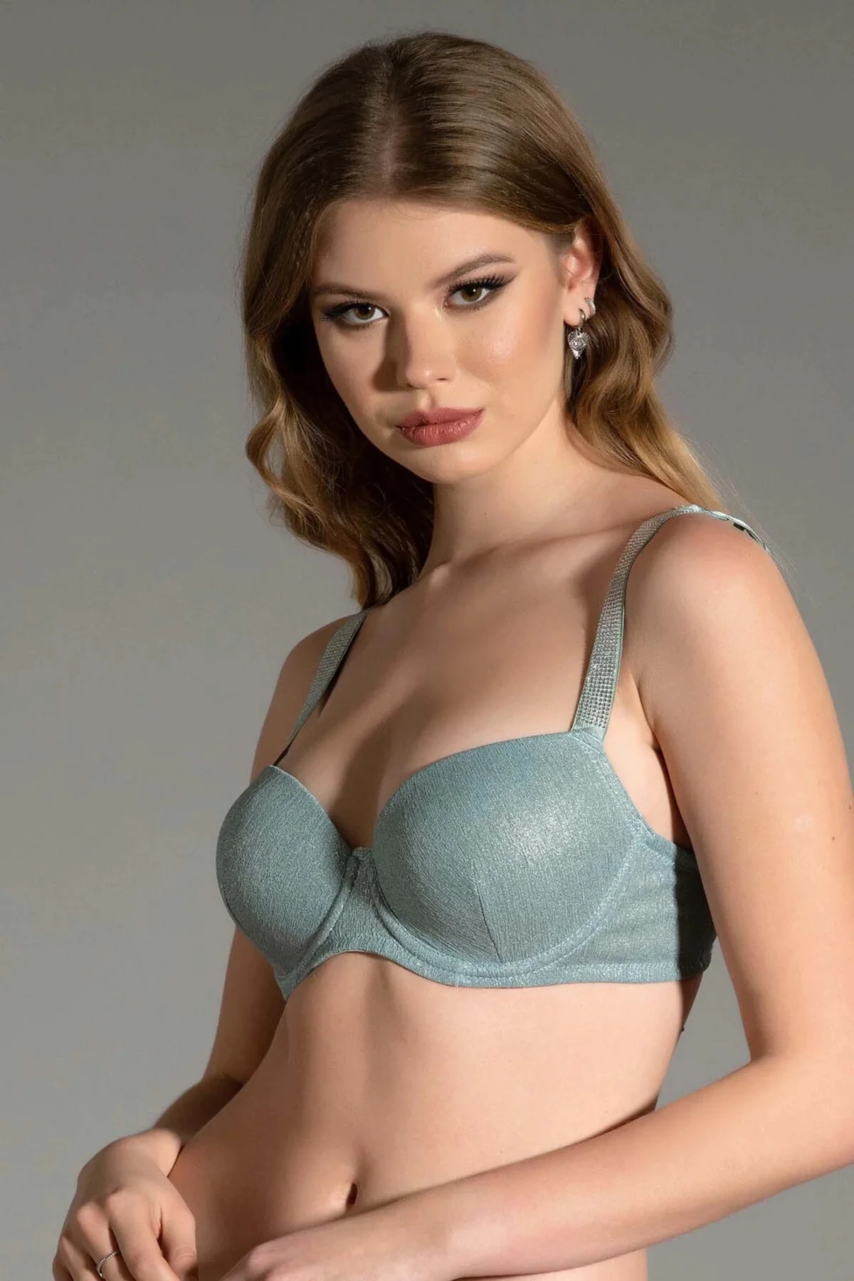 İç Giyim NEW BRA Balenli Desteksiz Taşlı Askılı Sütyen