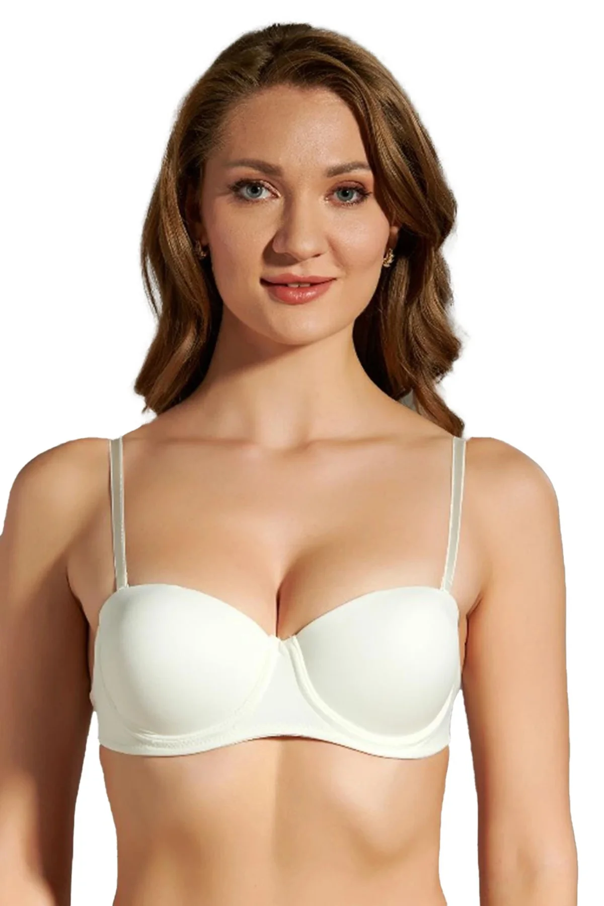 İç Giyim NEW BRA Balenli Push Up Destekli Sırtı Şeffaf Straplez S
