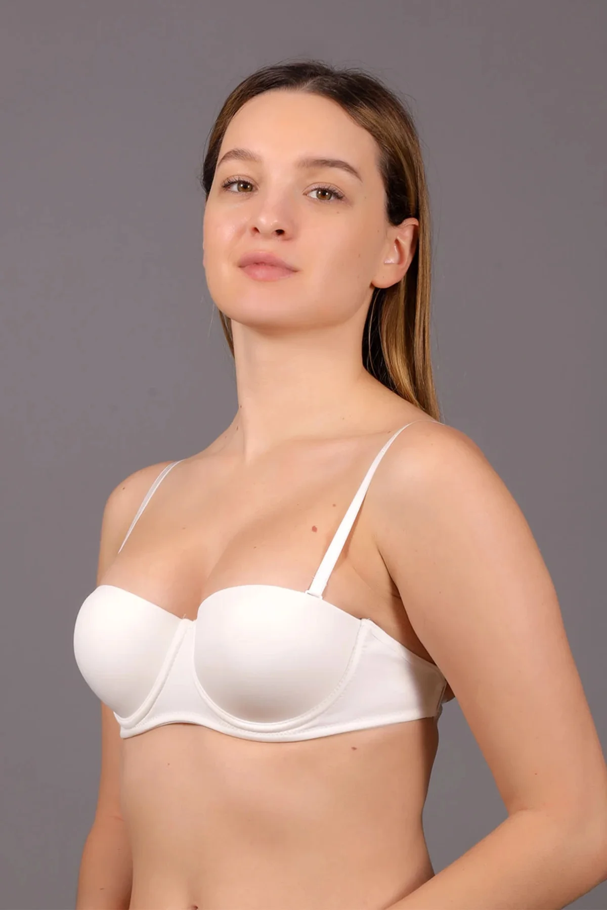 İç Giyim NEW BRA Balenli Push Up Destekli Sırtı Şeffaf Straplez S