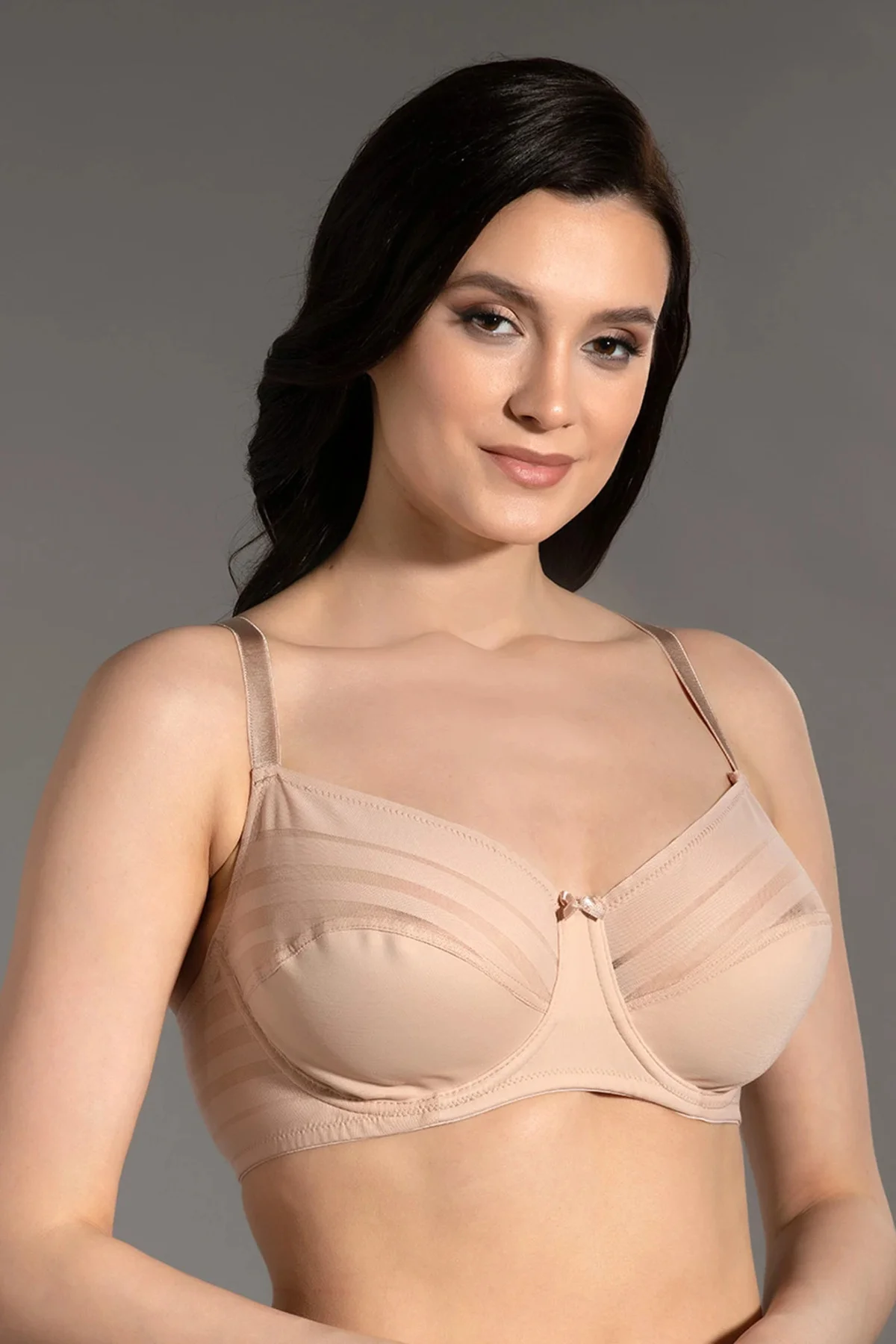 İç Giyim NEW BRA Balenli Desteksiz Tül Detaylı C-D Cup Size Topar