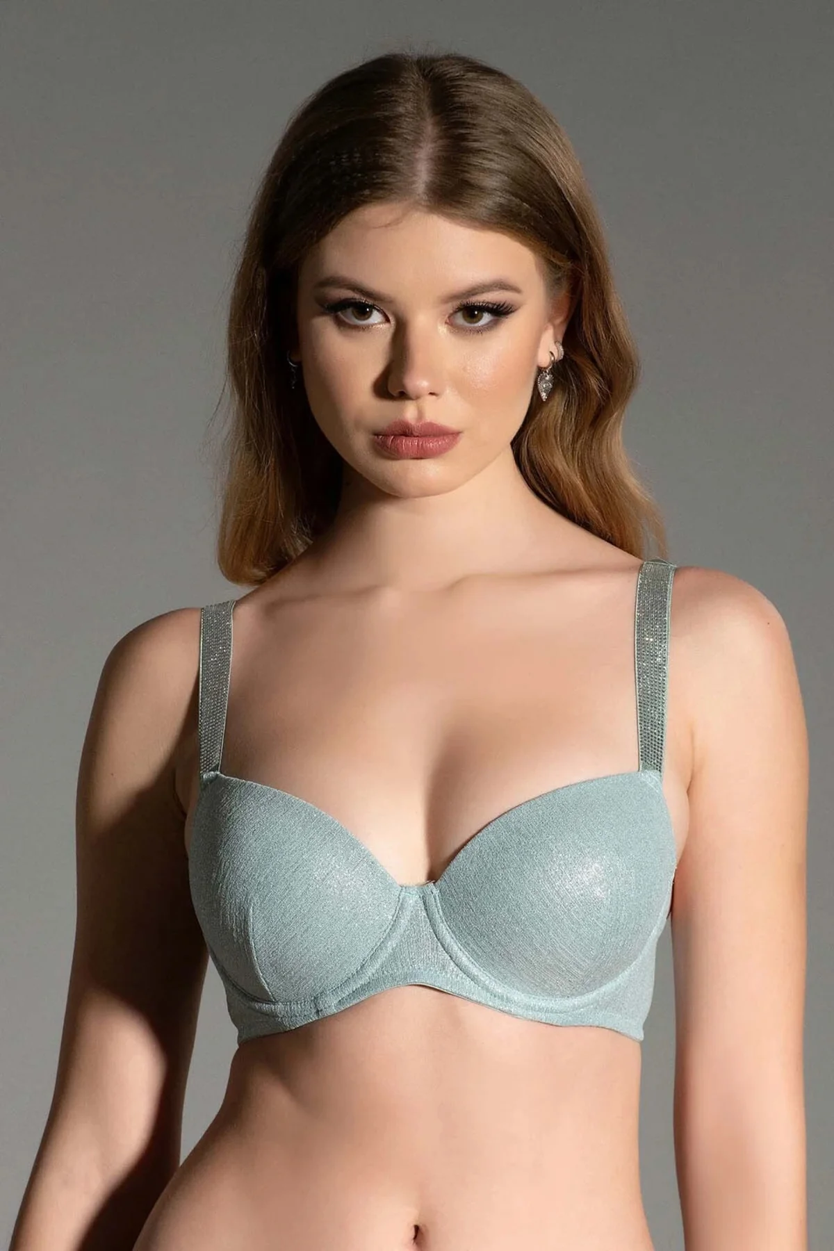 İç Giyim NEW BRA Balenli Desteksiz Taşlı Askılı Sütyen