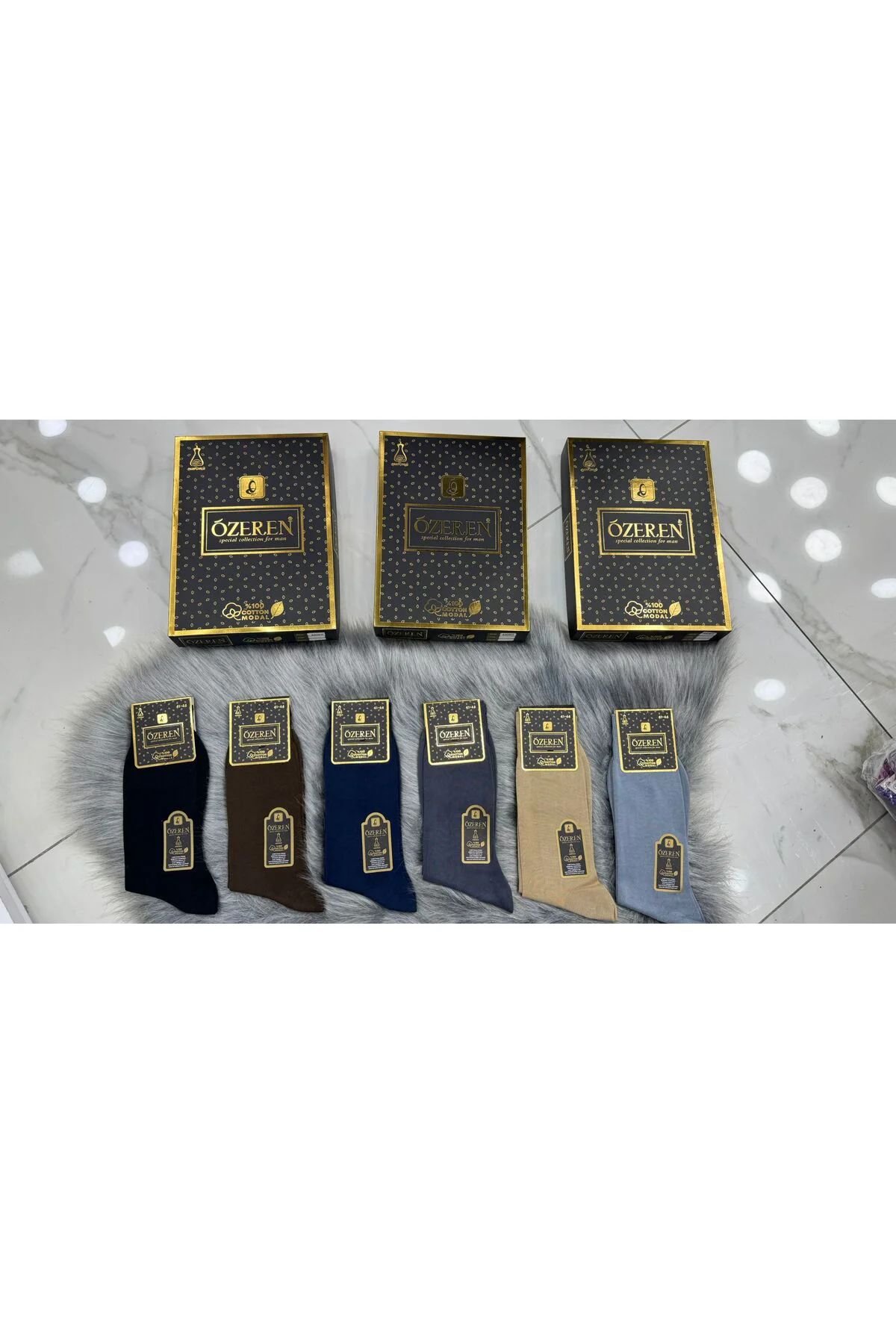 İç Giyim ÖZEREN Lüx %100 Pamuk Modal Erkek Çorap EKONOMİK PAKET (
