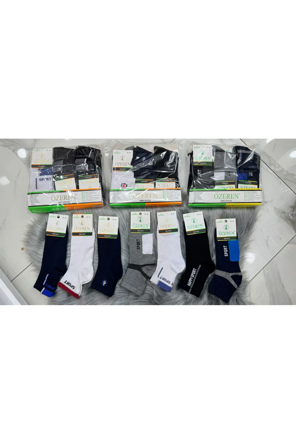 İç Giyim ÖZEREN Lüx Spor Kısa Bambu Erkek Çorap EKONOMİK PAKET (1