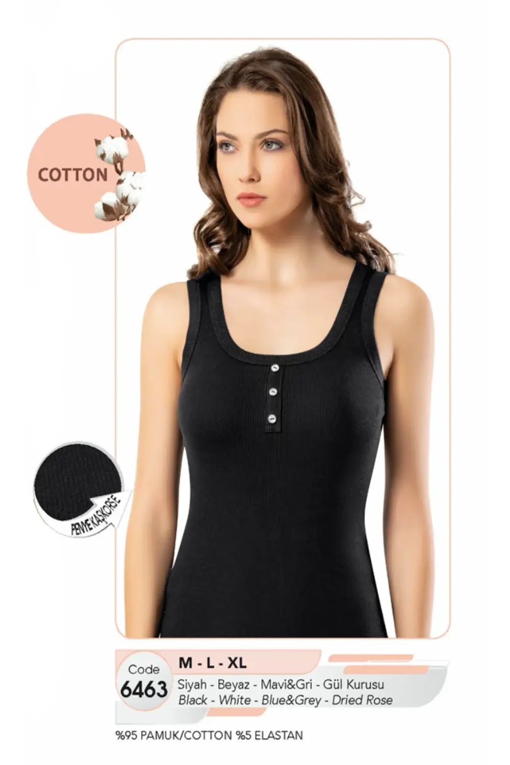 İç Giyim Pamuk Kumaş Kaşkorse Kalın Askılı Atlet