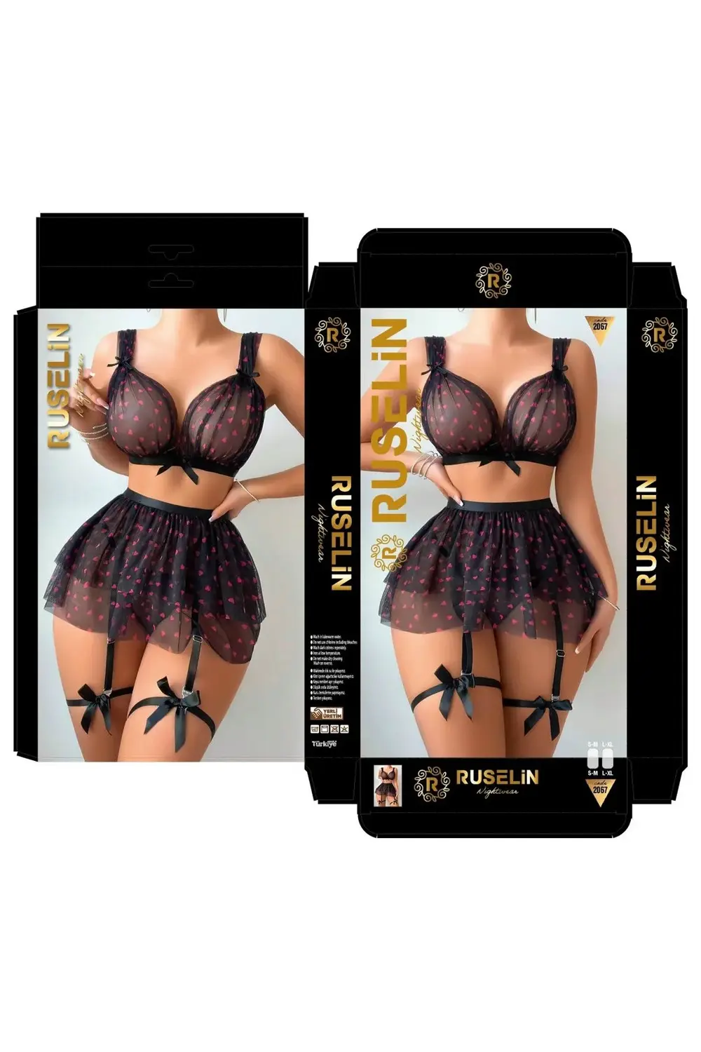 iç giyim RUSELİN FANTEZİ JARTİYERLİ TAKIM SET