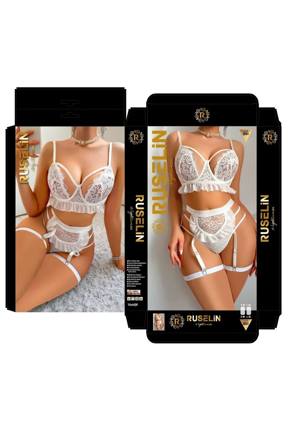 iç giyim RUSELİN FANTEZİ JARTİYERLİ TAKIM SET