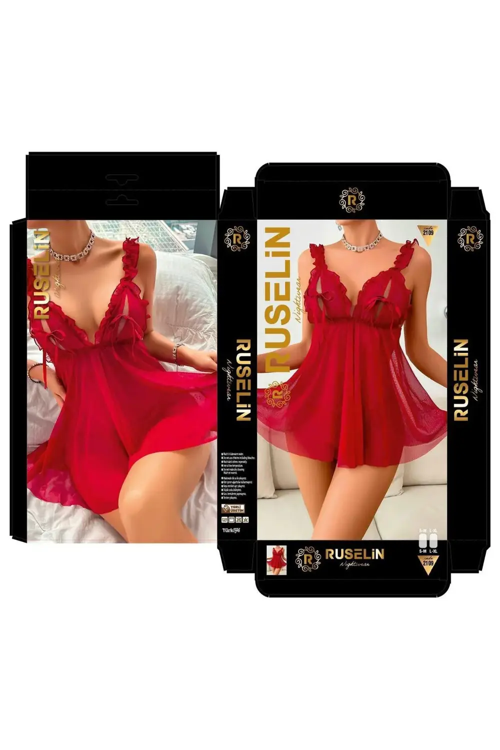 iç giyim RUSELİN FANTEZİ TÜL GECELİK