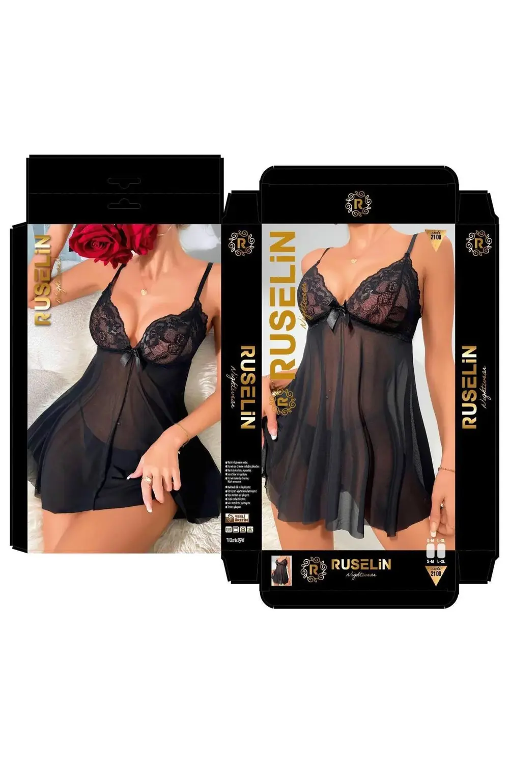 iç giyim RUSELİN FANTEZİ TÜL GECELİK