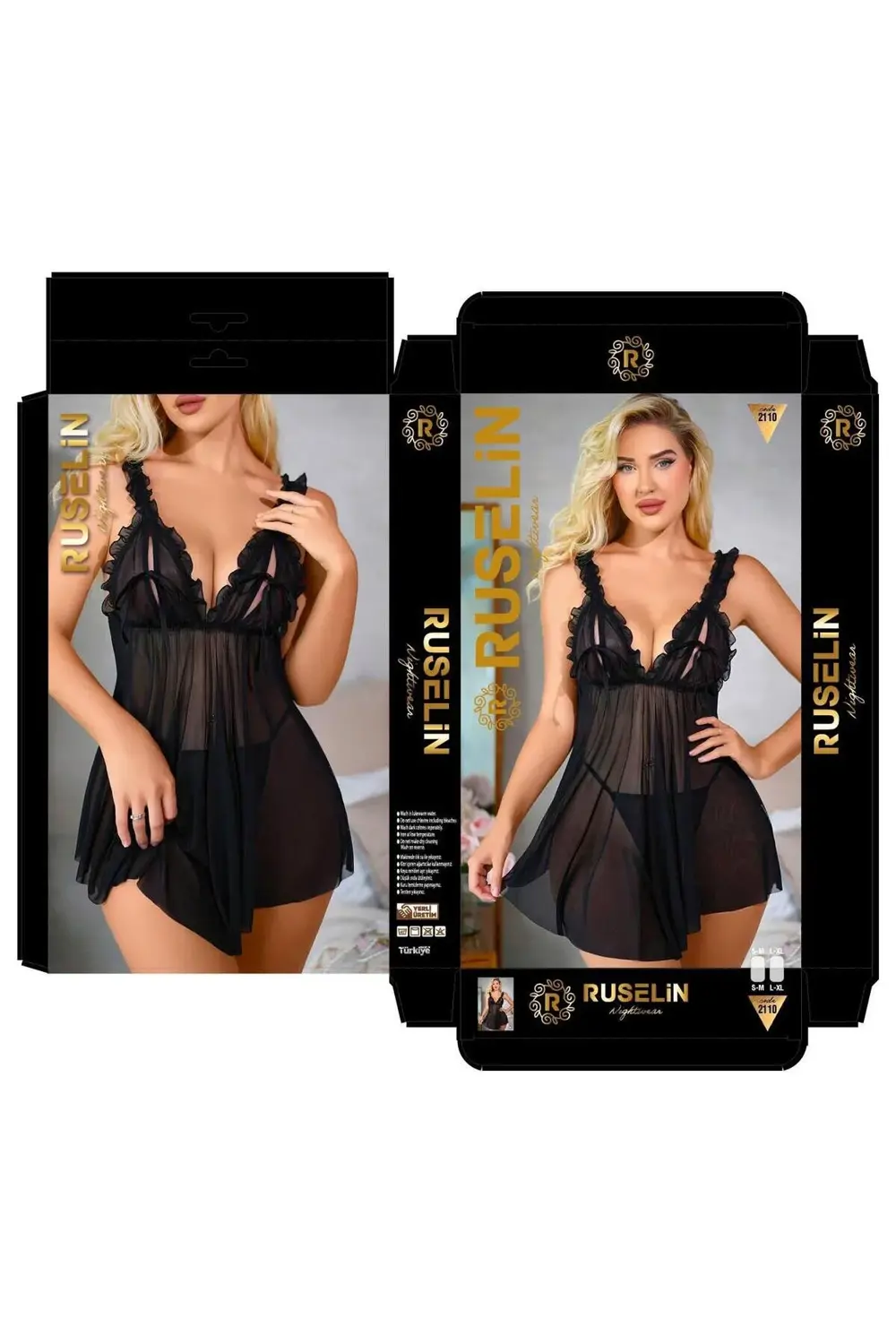 iç giyim RUSELİN FANTEZİ TÜL GECELİK