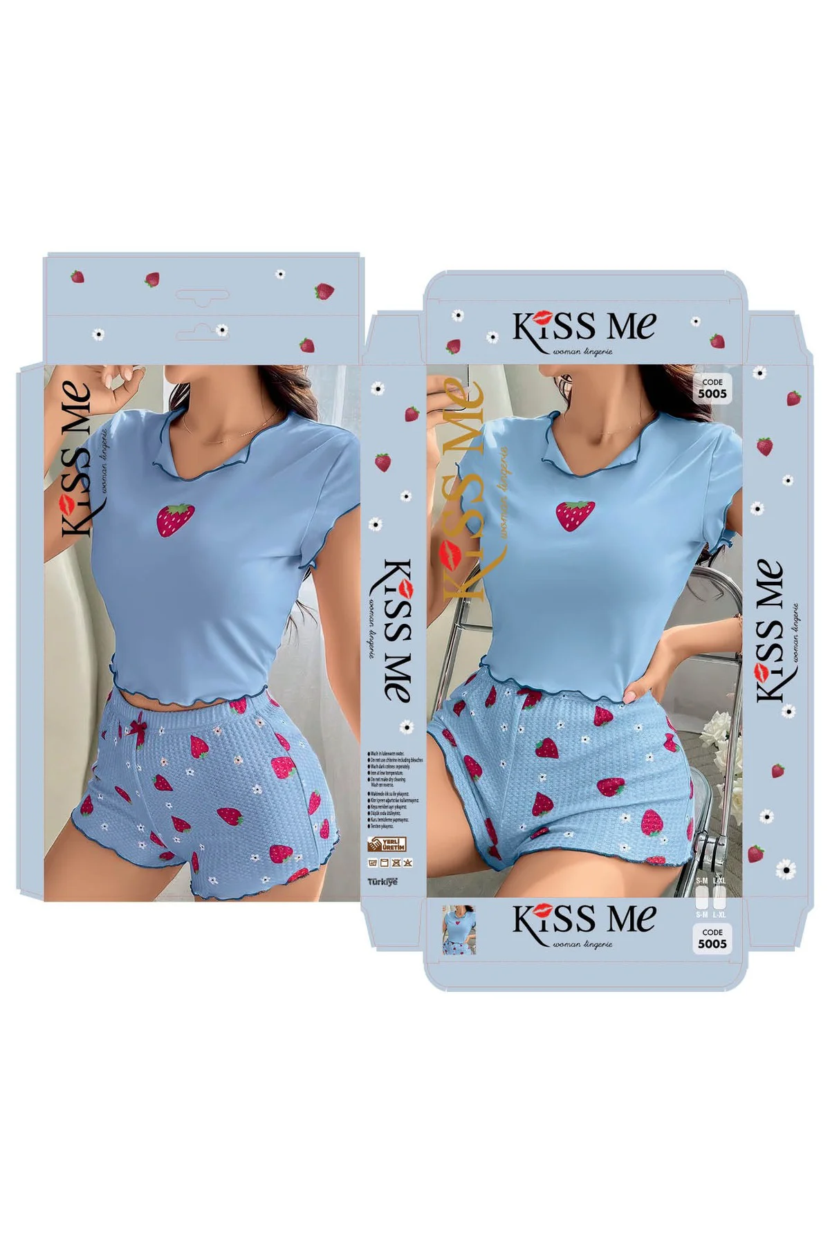 iç giyim RUSELİN ŞORTLU PİJAMA TAKIM