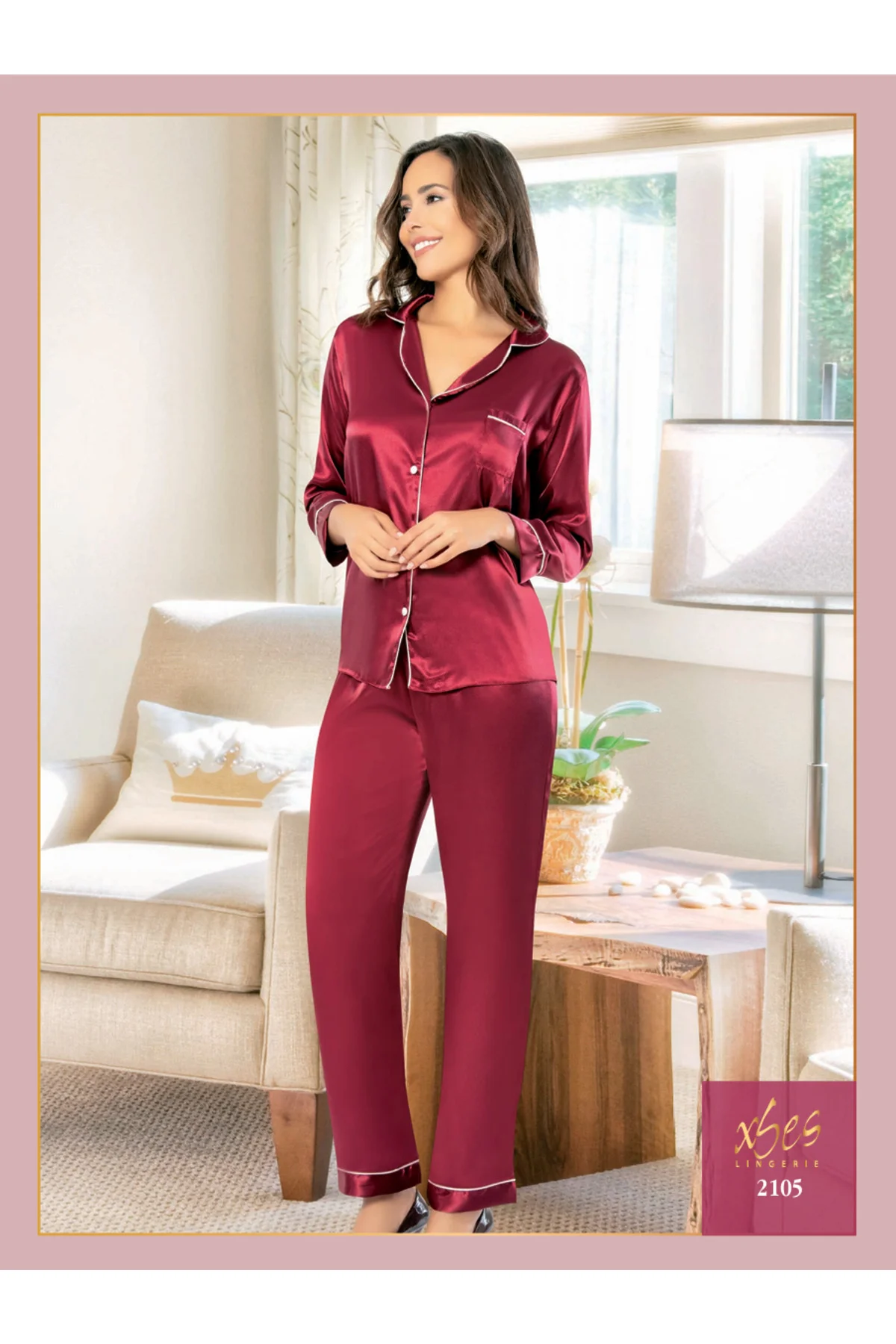 İç Giyim X-SES Saten Pijama Takımı