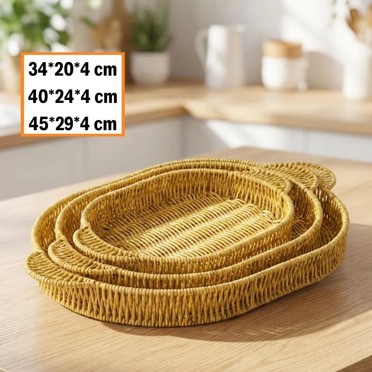 İç İçe Geçebilen 3’lü Oval Plastik Rattan Tepsi Seti–Hasır Görünümlü Çok Amaçlı Servis ve Sunum Tepsileri Fiyatı, Yorumları ve Özellikleri