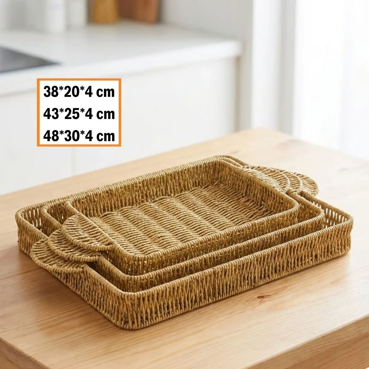 İç İçe Geçebilen 3’lü Dikdörtgen Plastik Rattan Tepsi Seti–hasır Görünümlü Çok Amaçlı Servis Ve Sunum Tepsileri Bx40 Fiyatı, Yorumları ve Özellikleri