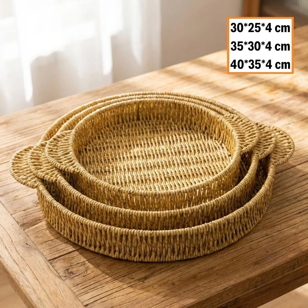 İç İçe Geçebilen 3’lü Yuvarlak Plastik Rattan Tepsi Seti–hasır Görünümlü Çok Amaçlı Servis Ve Sunum Tepsileri Bx40 Fiyatı, Yorumları ve Özellikleri