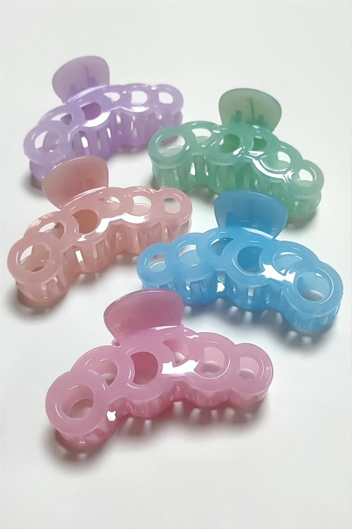İç İçe Halka Renkli Mandal Toka 8 cm