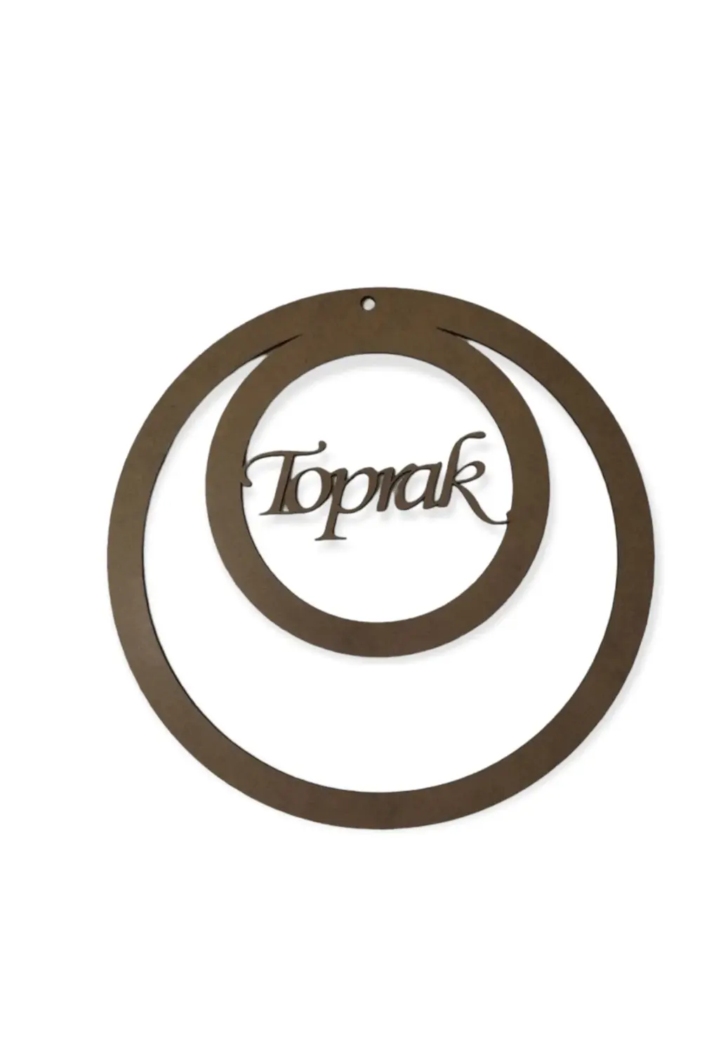 Leylaser İç İçe Yuvarlak 3 Mm Ham Mdf İsimli İsim Üstte Kasnak 35 Cm