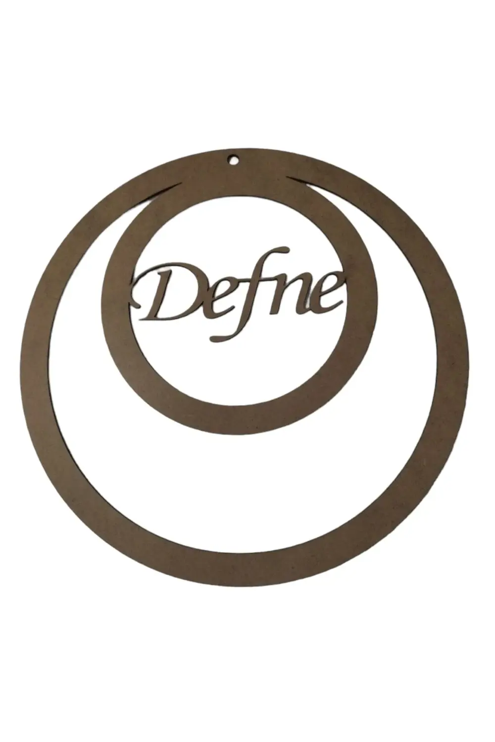 Leylaser İç İçe Yuvarlak 3 Mm Ham Mdf İsimli İsim Üstte Kasnak 25 Cm