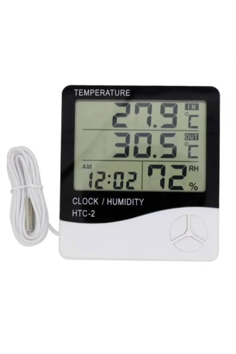 ® İç ve Dış Ortam Sıcaklığını Ölçebilen LCD Ekran Saat Göstergeli
