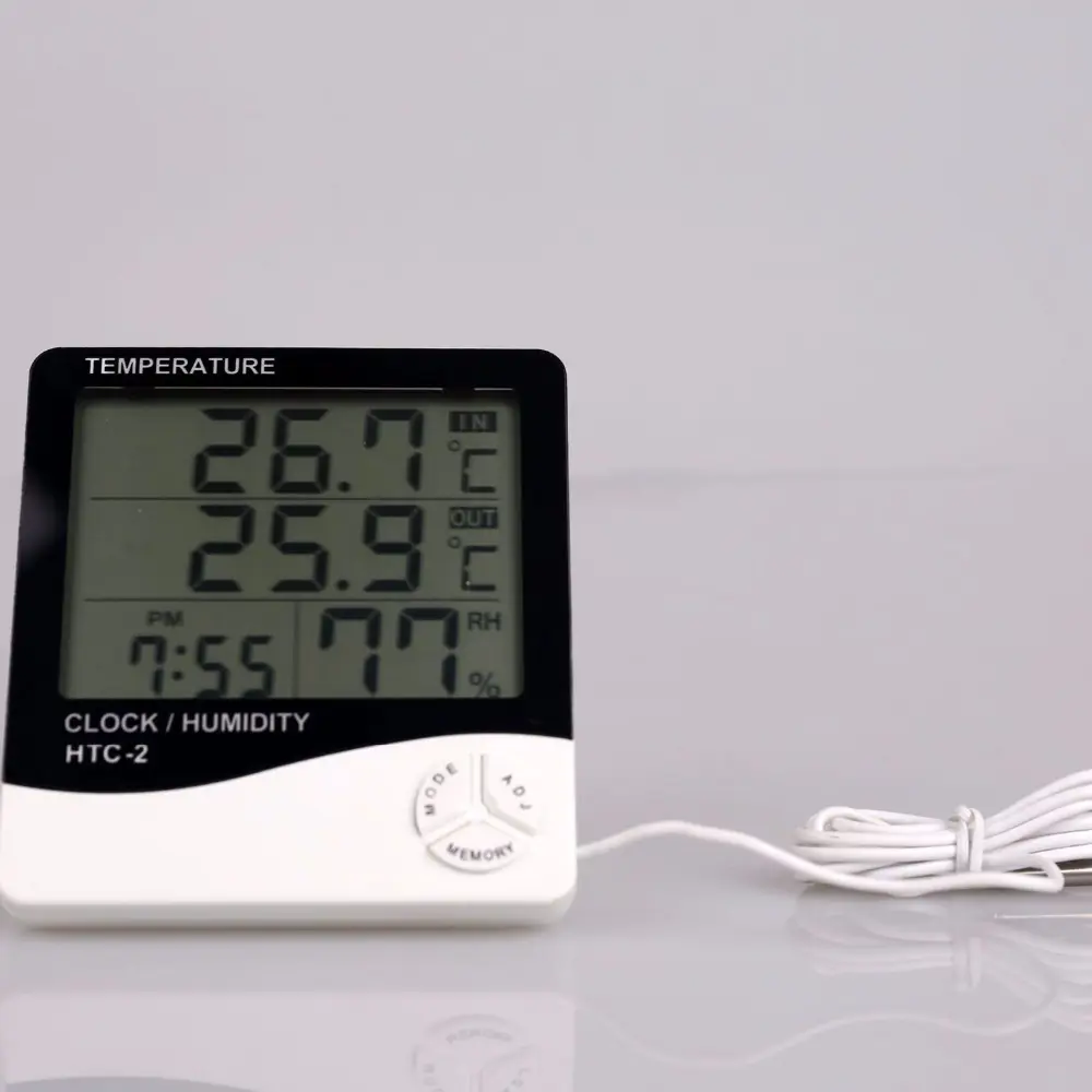 İç ve Dış Ortam Sıcaklığını Ölçebilen LCD Ekran Saat Göstergeli A İç ve Dış Ortam Sıcaklığını Ölçebilen LCD Ekran Saat Göstergeli A