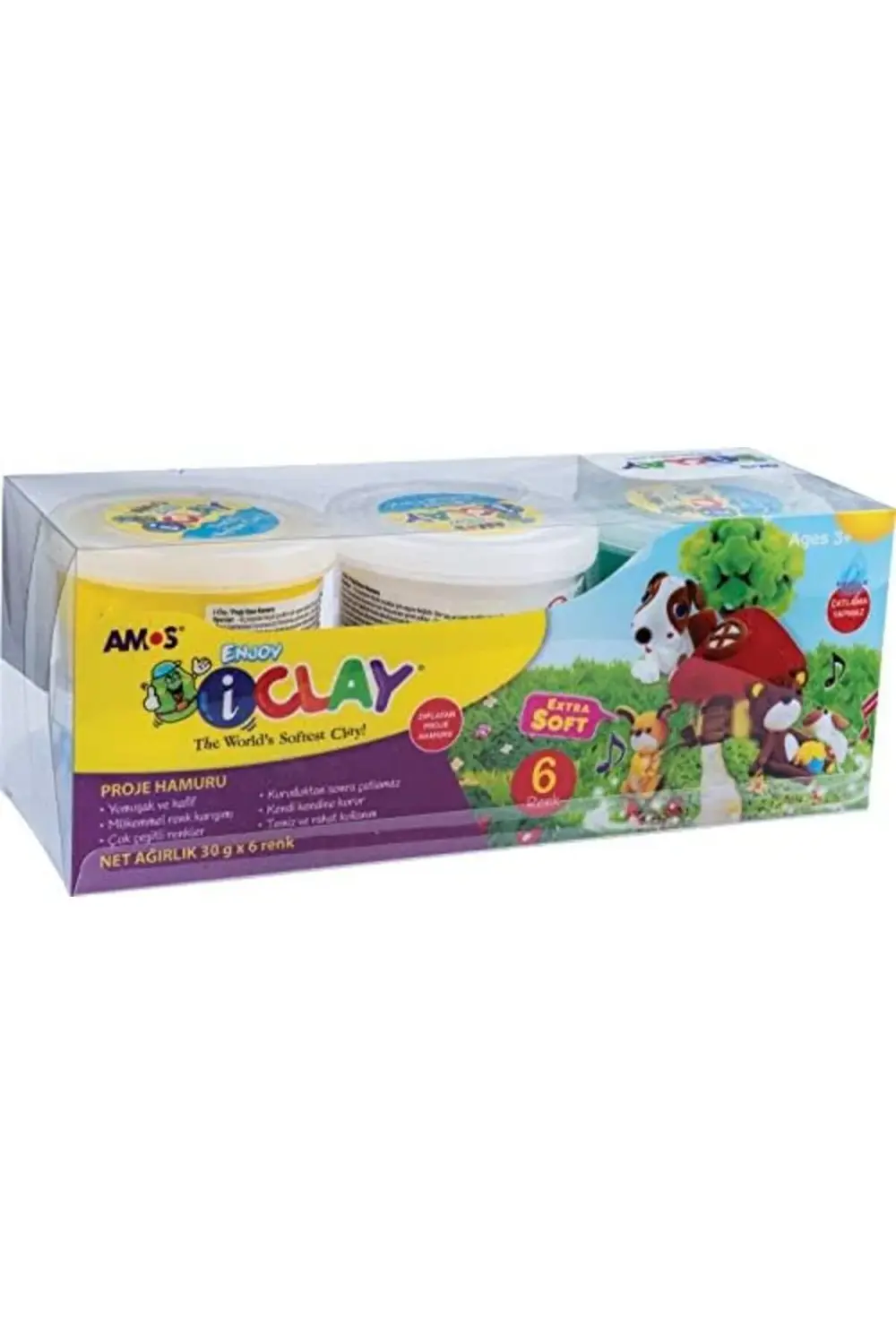 Ic30P6 Proje Hamuru-I Clay 30Gr 6 Li Pet, 6 Renk Karışık, 30 Gram Ic30P6 Proje Hamuru-I Clay 30Gr 6 Li Pet, 6 Renk Karışık, 30 Gram