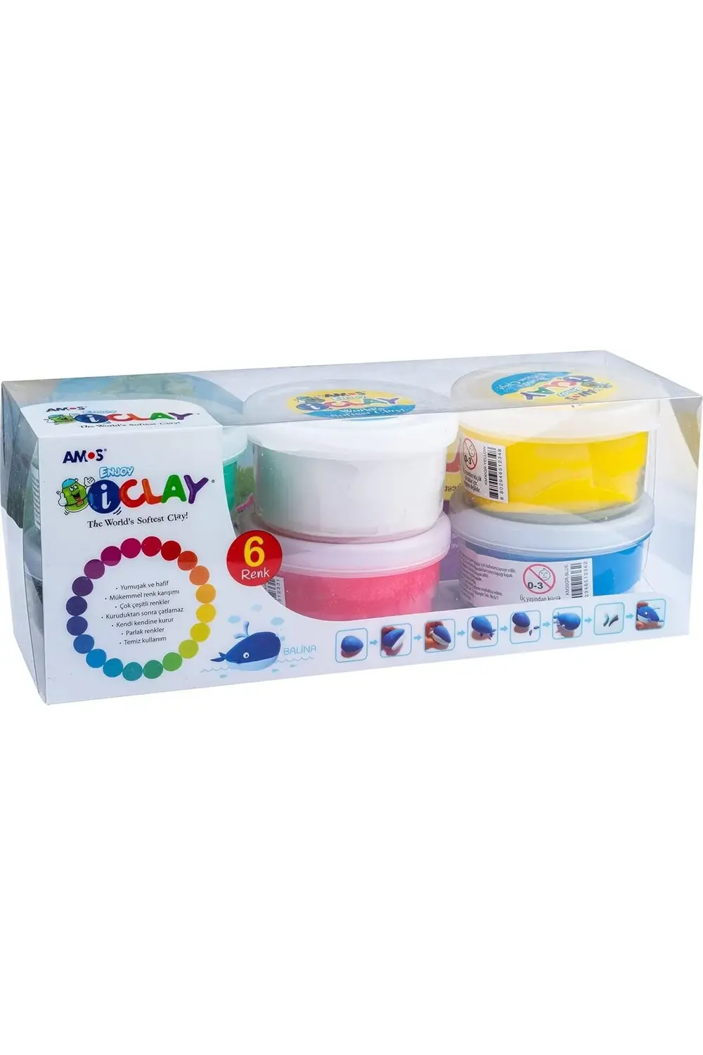 Ic30P6 Proje Hamuru-I Clay 30Gr 6 Li Pet, 6 Renk Karışık, 30 Gram Ic30P6 Proje Hamuru-I Clay 30Gr 6 Li Pet, 6 Renk Karışık, 30 Gram