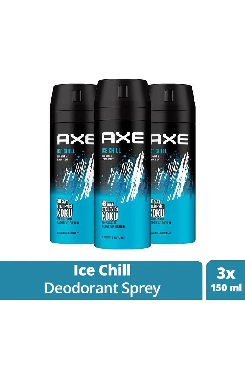 Ice Chill Erkek Deodorant Spreyi 3 Adet 150 ml – 48 Saat Ferahlık Fiyatı, Yorumları ve Özellikleri