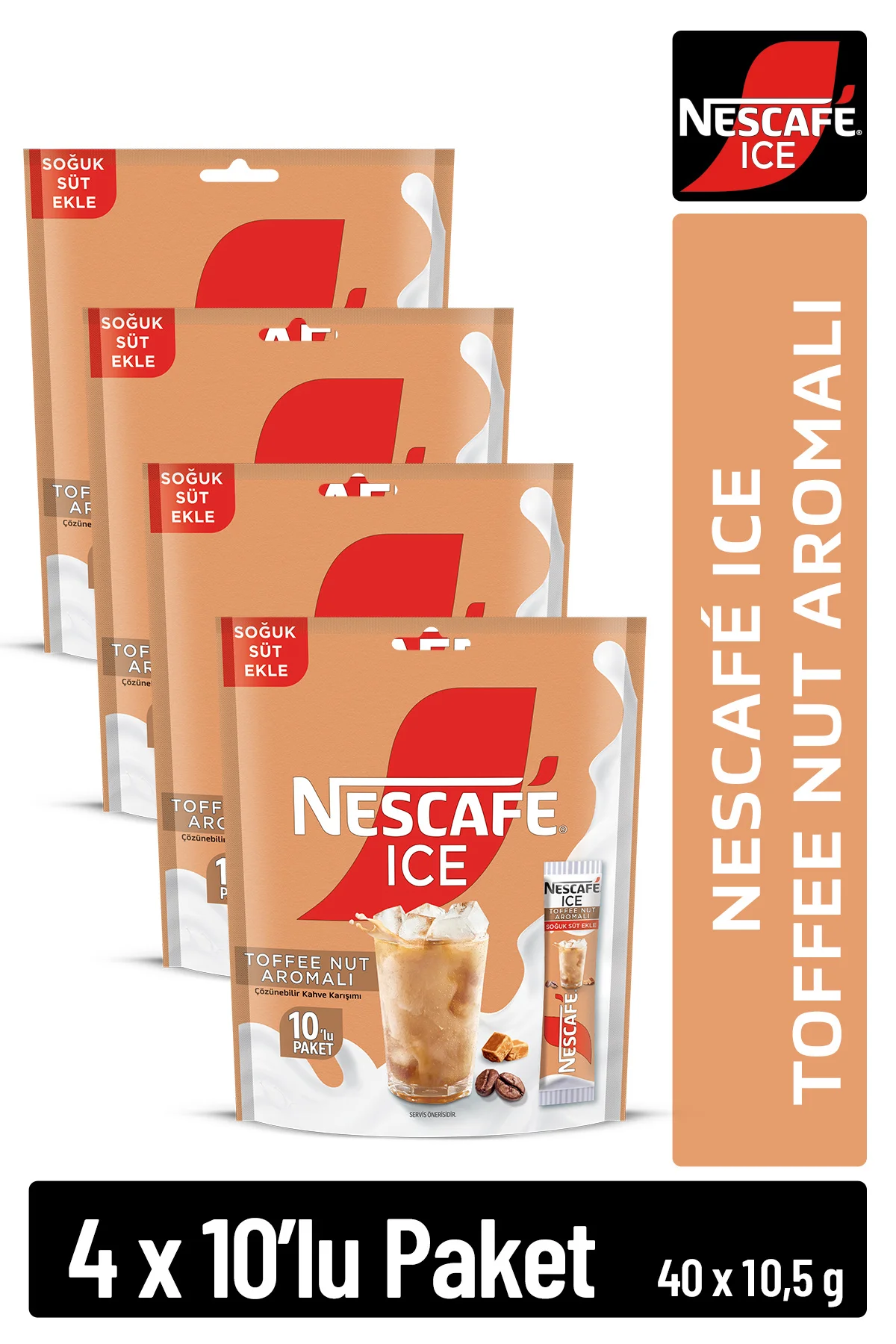 ICE Toffee Nut Aromalı Çözünebilir Kahve 10,5g 10'lu Paket 10X4 ICE Toffee Nut Aromalı Çözünebilir Kahve 10,5g 10'lu Paket 10X4