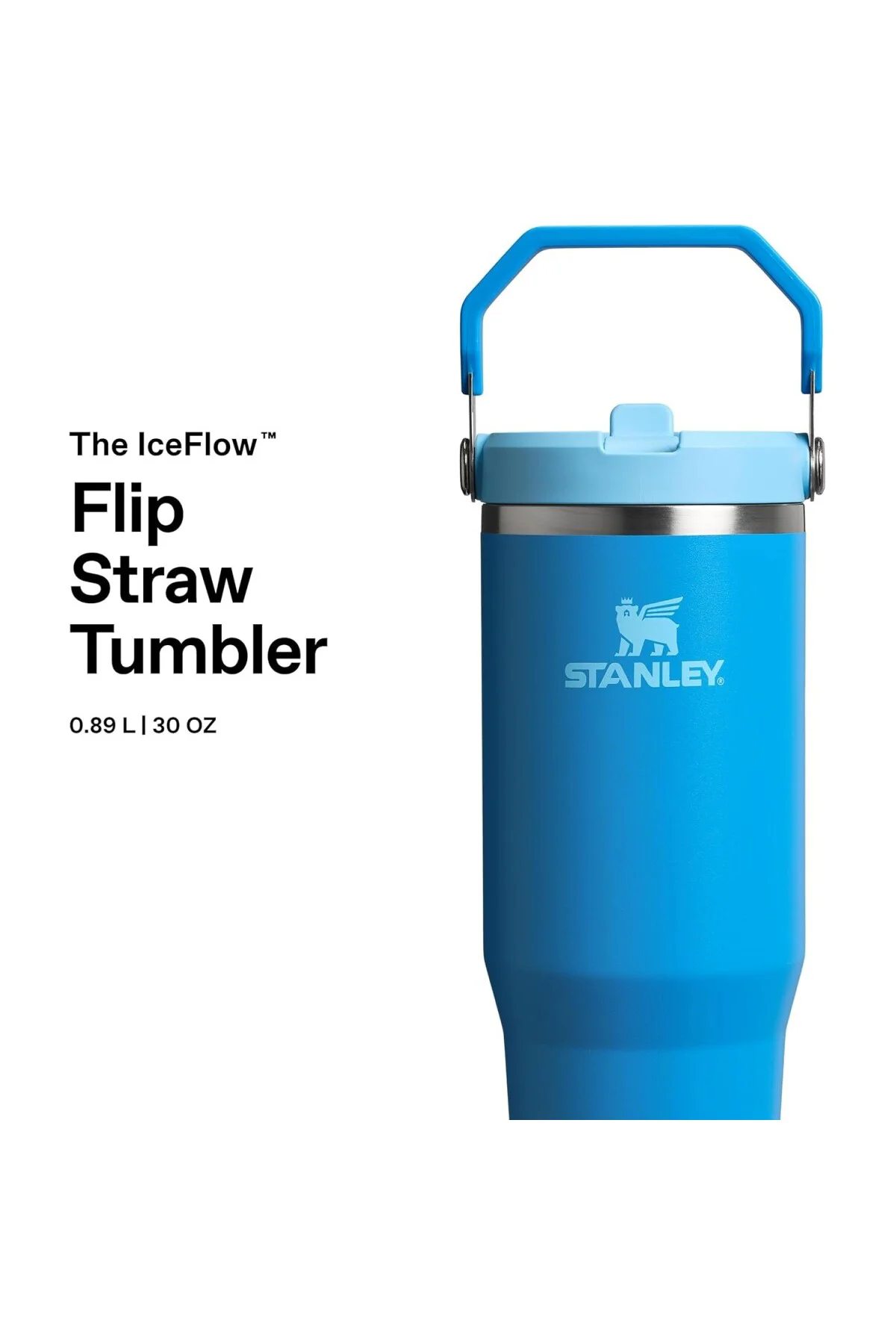 IceFlow Flip Straw Tumbler Pipetli Termos Bardak, Mavi (Azure), 0
