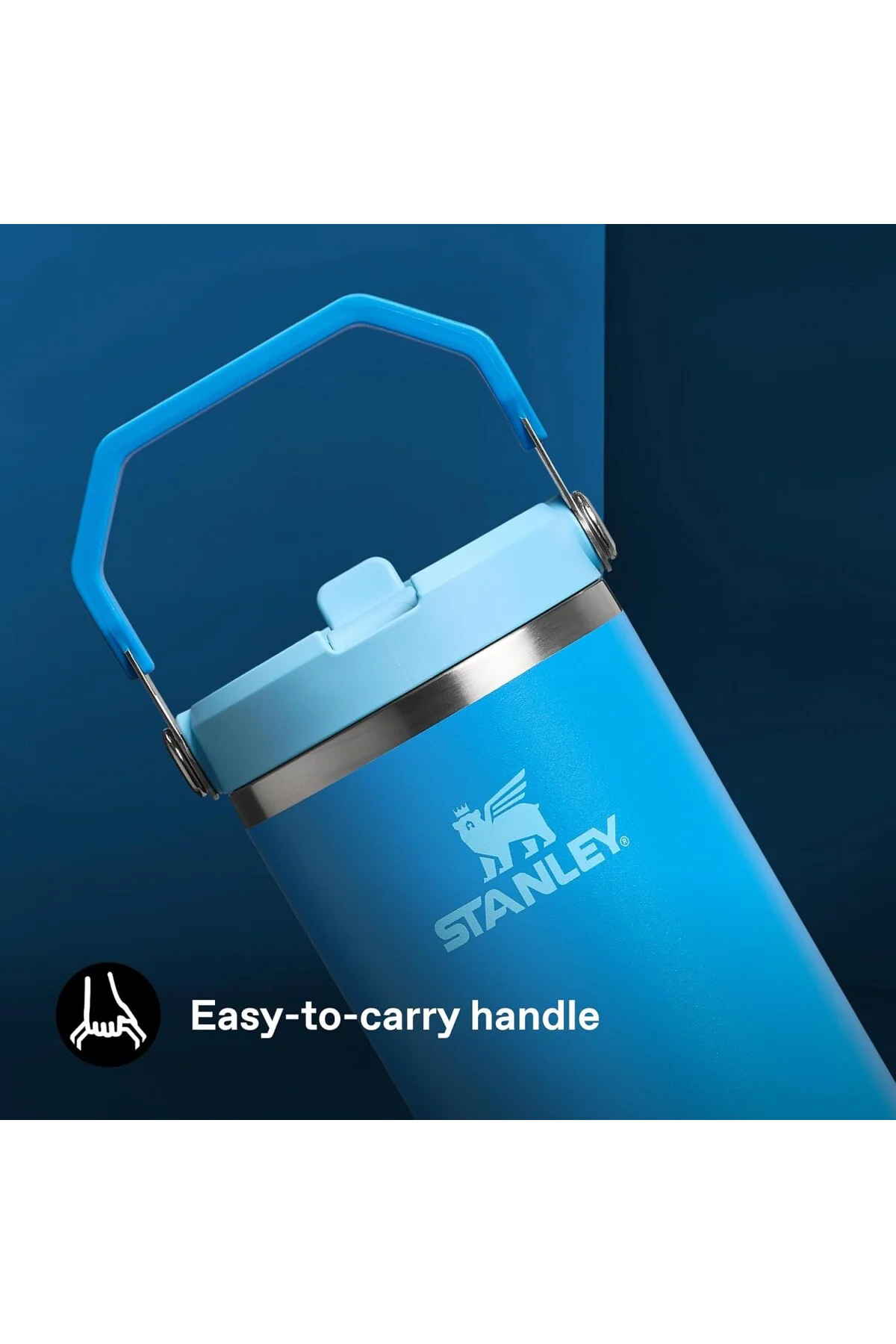 IceFlow Flip Straw Tumbler Pipetli Termos Bardak, Mavi (Azure), 0