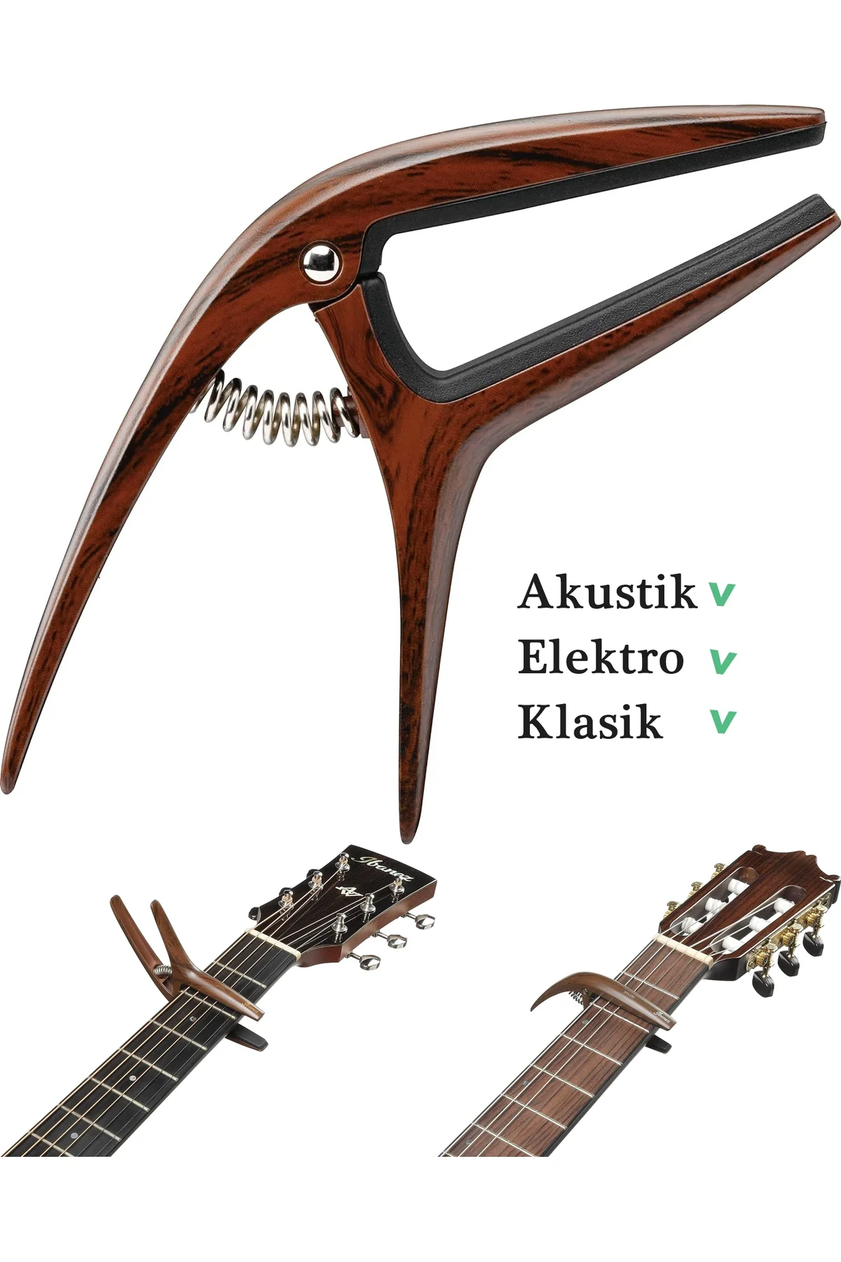 ICGC10W Universal Capodaster İki Taraflı Gitar Kaposu