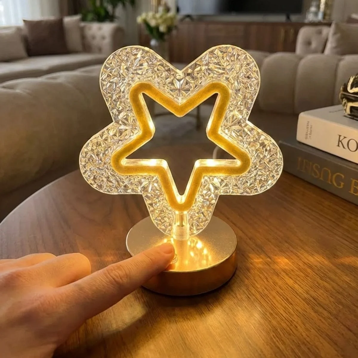 İçi Boş Yıldız Şeklinde Kristal Led Masa Lambası – Dokunmatik, 3 Renk Işık Modlu, Şarjlı Mini Dekoratif Gece Lambası Bx40 İçi Boş Yıldız Şeklinde Kristal Led Masa Lambası – Dokunmatik, 3 Renk Işık Modlu, Şarjlı Mini Dekoratif Gece Lambası Bx40