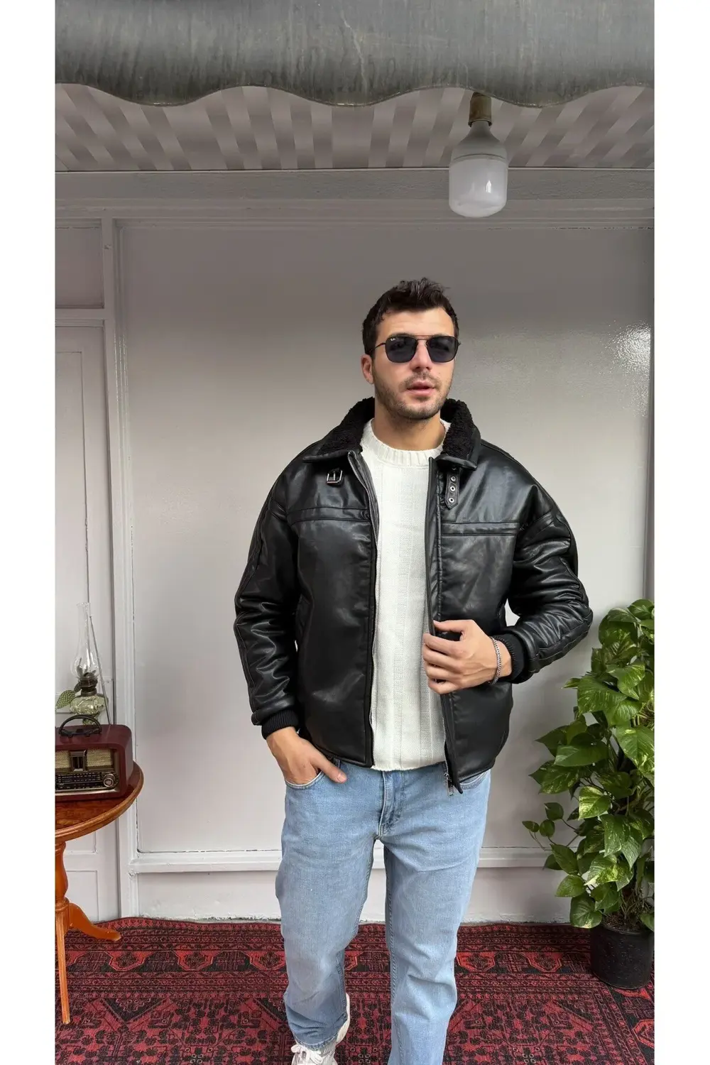 İçi Kürklü Deri Ceket