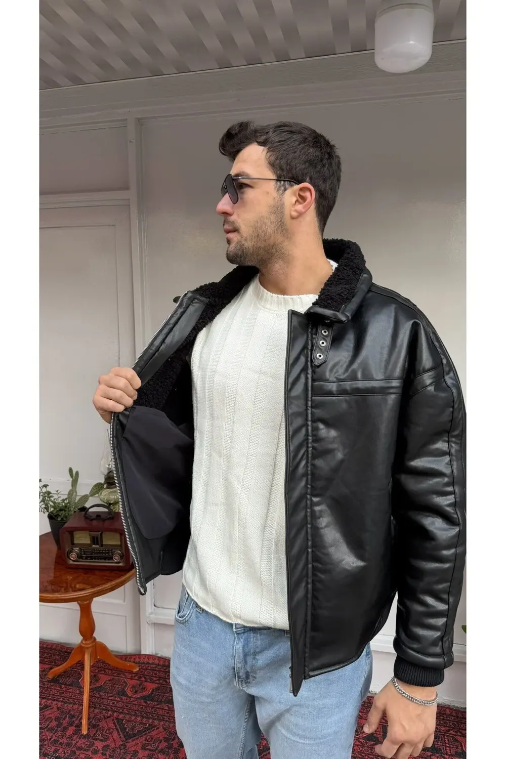 İçi Kürklü Deri Ceket