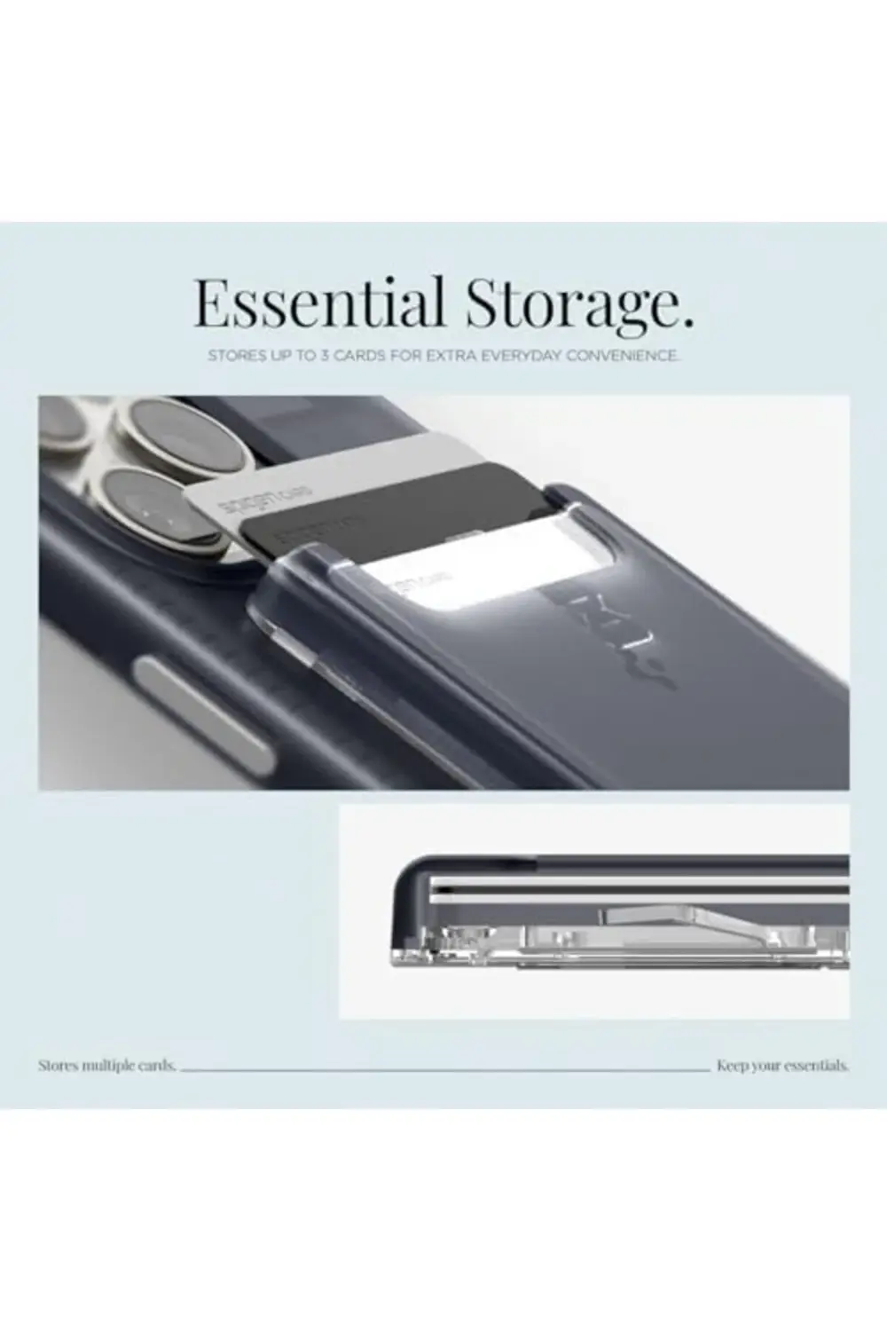 için MagSafe özellikli 3 Kartlı Manyetik Cüzdan C1 Wallet Graphit