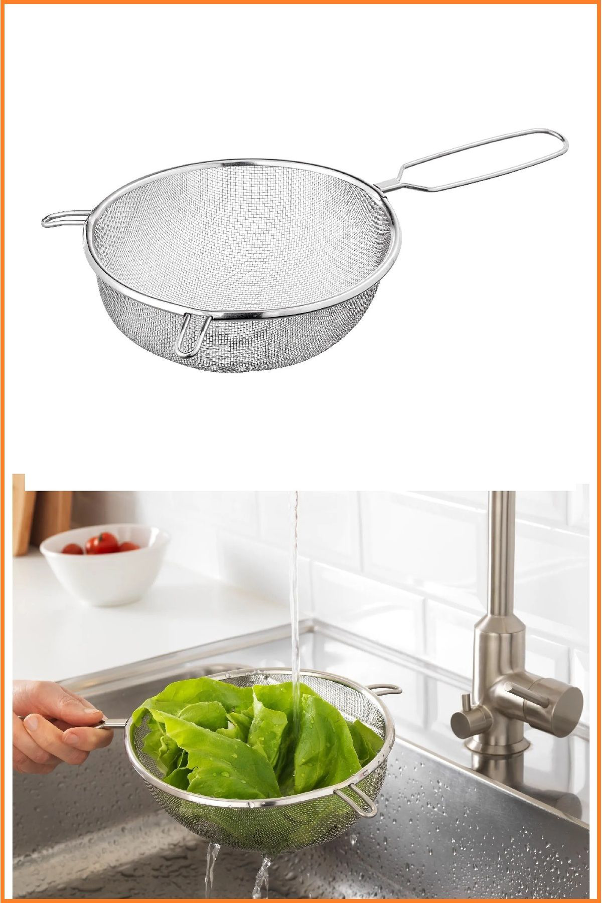 İkea İdealisk Orta Boy Paslanmaz Çelik Metal Süzgeç 20 Cm