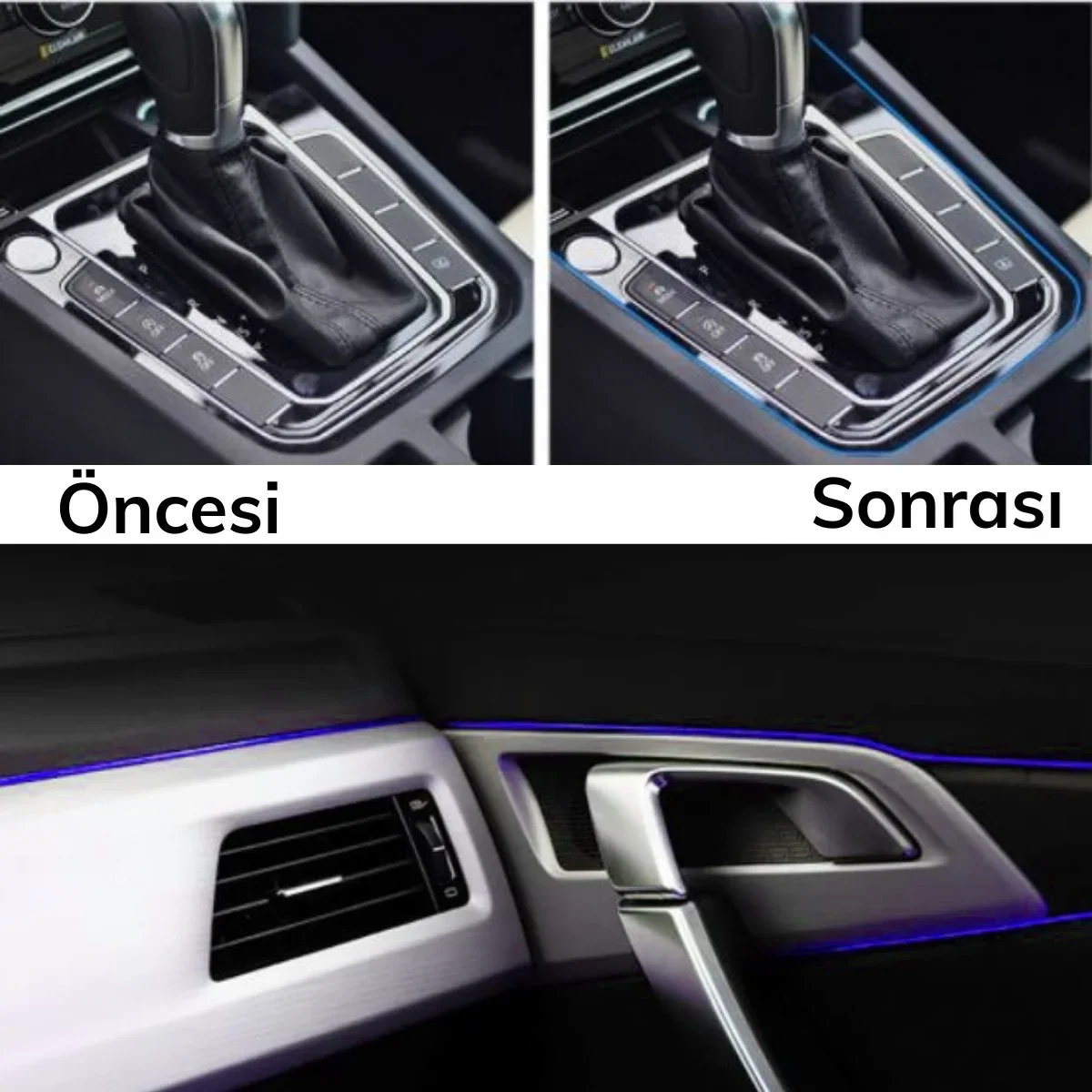 ieg™ Mavi Araba OtoTrim Dekorasyon Şeridi Kauçuk Elastik Kolay Kurulum 5 metre Şerit Bant