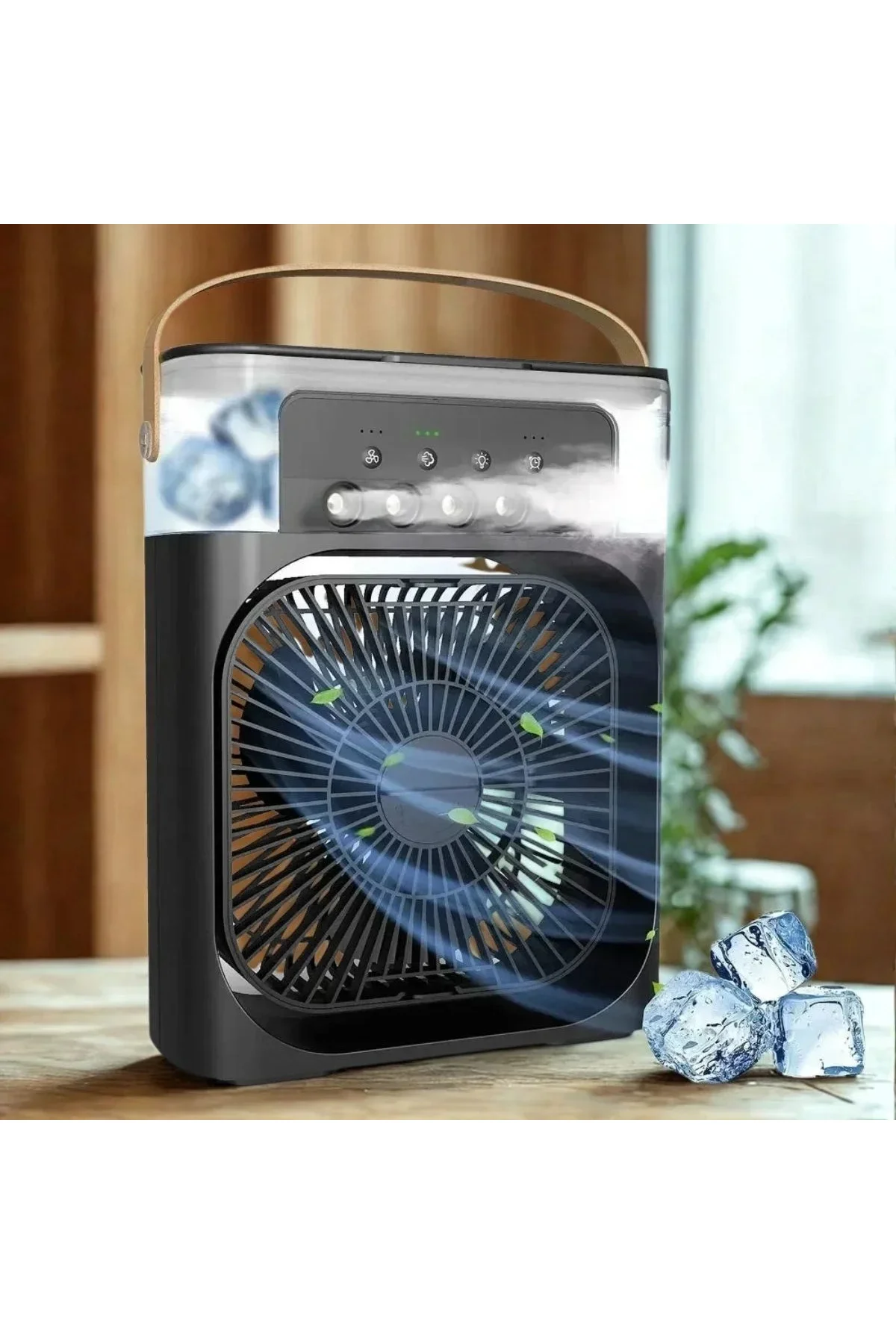 ieg™ Taşınabilir 3 Farklı Mod Ayarlı 7 Farklı Led Işıklı Sulu Soğutmalı Taşınabilir Masaüstü USB Fan