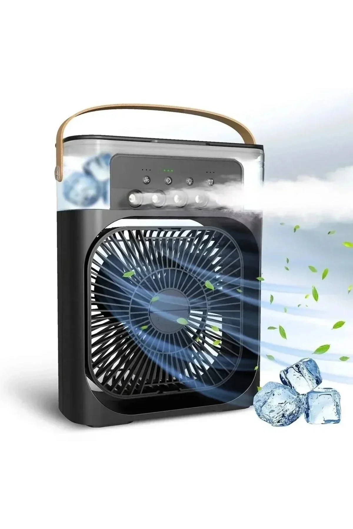 ieg™ Taşınabilir 3 Farklı Mod Ayarlı 7 Farklı Led Işıklı Sulu Soğutmalı Taşınabilir Masaüstü USB Fan