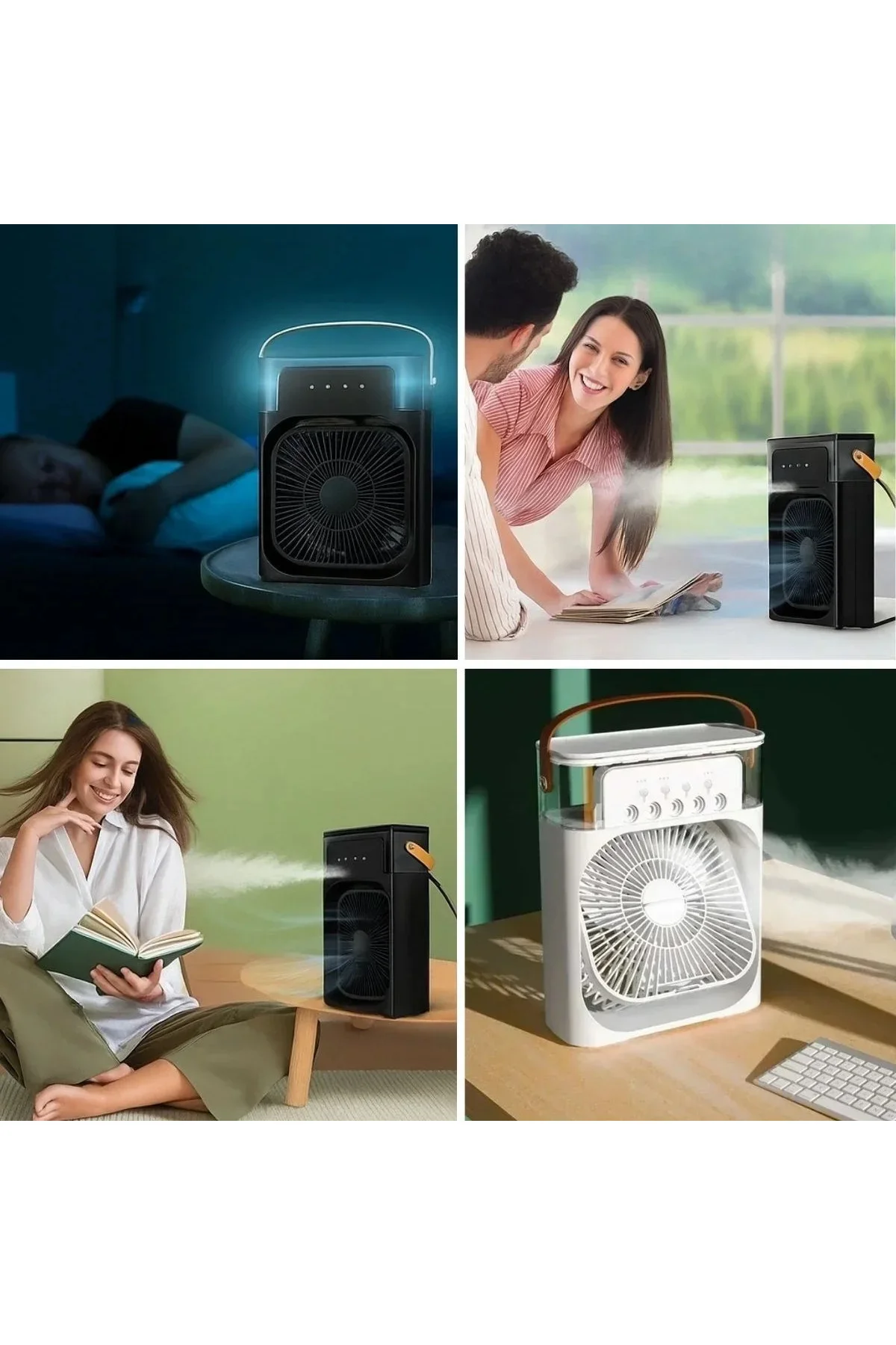ieg™ Taşınabilir 3 Farklı Mod Ayarlı 7 Farklı Led Işıklı Sulu Soğutmalı Taşınabilir Masaüstü USB Fan