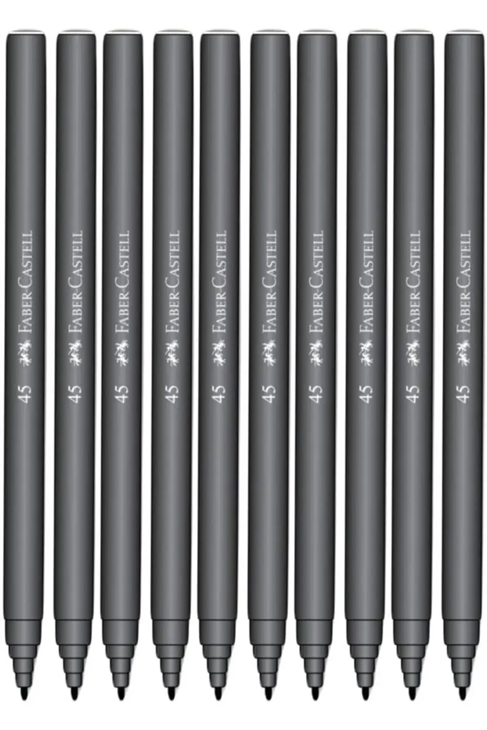 İğne Uçlu Keçeli Seti, 10’lu, Siyah Renk, Havalandırmalı Kapak, K