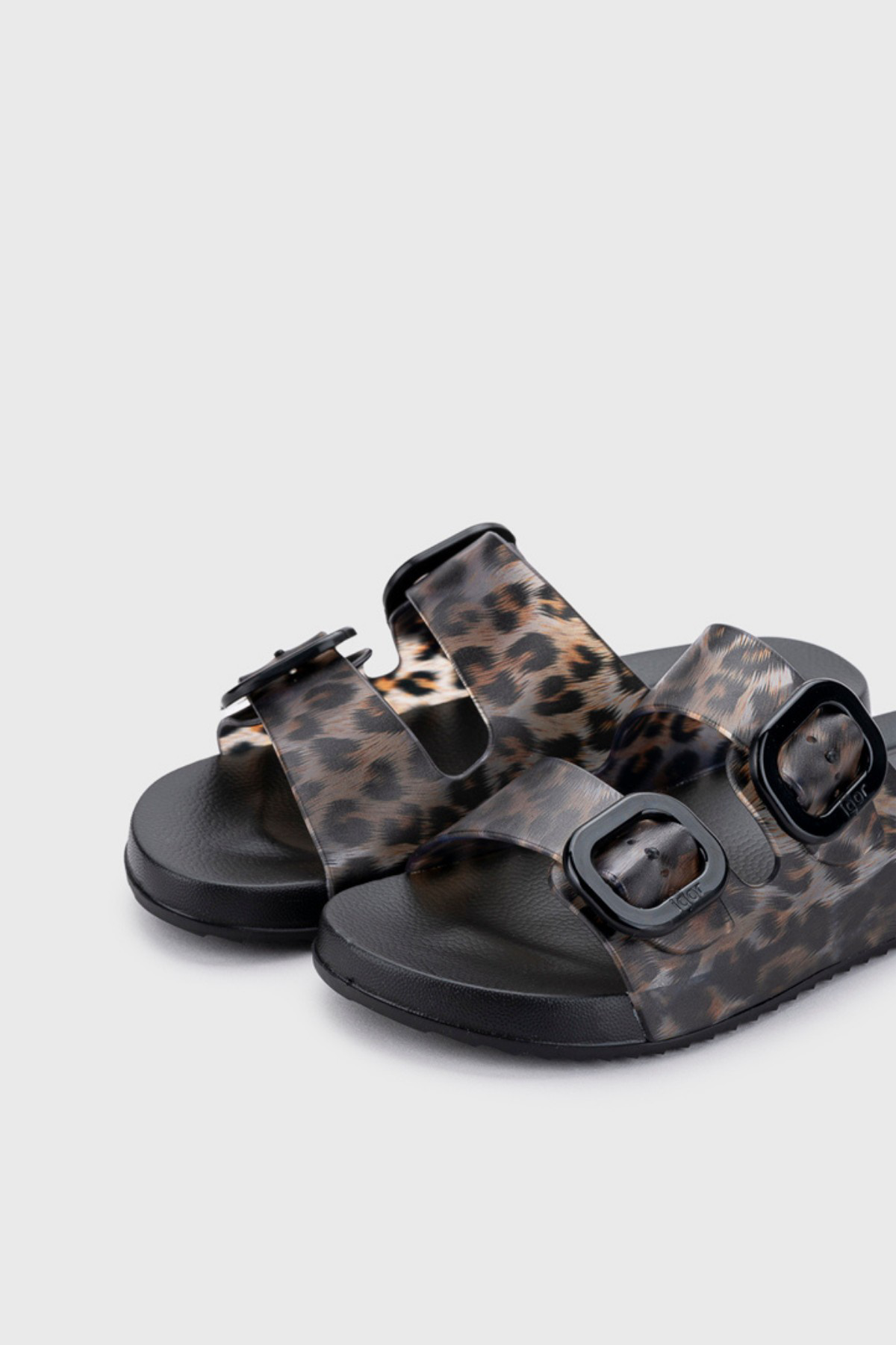İgor  Habana Brillo Leo Kadin Siyah Leopar Desenli Terlik S10336-0